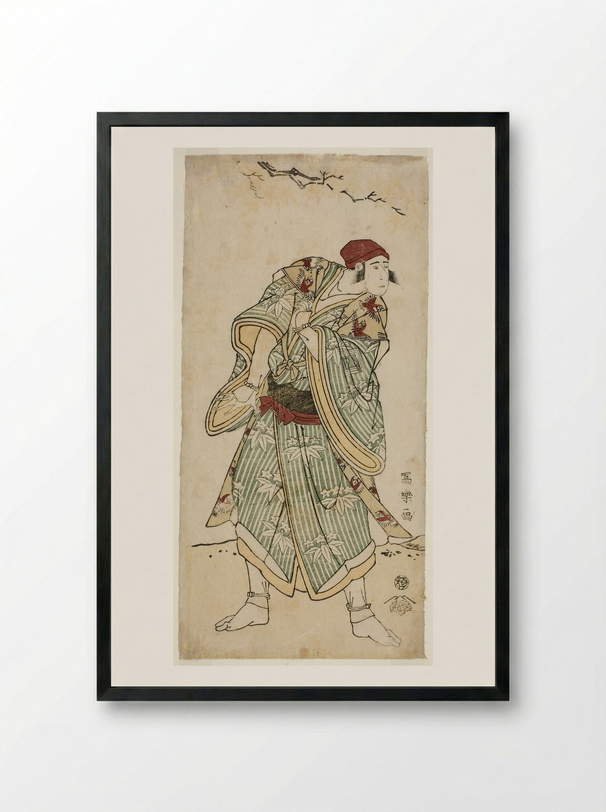 The Actor Ichikawa Yaozo III as the Sparrow Seller Bunji Yasukata - Tōshūsai Sharaku - Framed Print Black