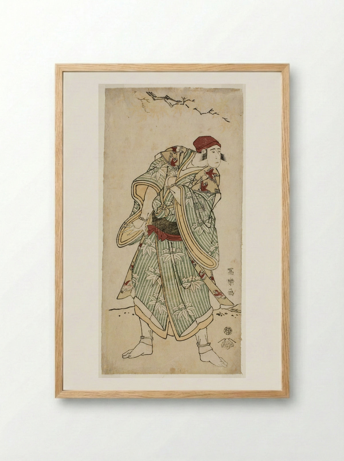 The Actor Ichikawa Yaozo III as the Sparrow Seller Bunji Yasukata - Tōshūsai Sharaku - Framed Print Wood