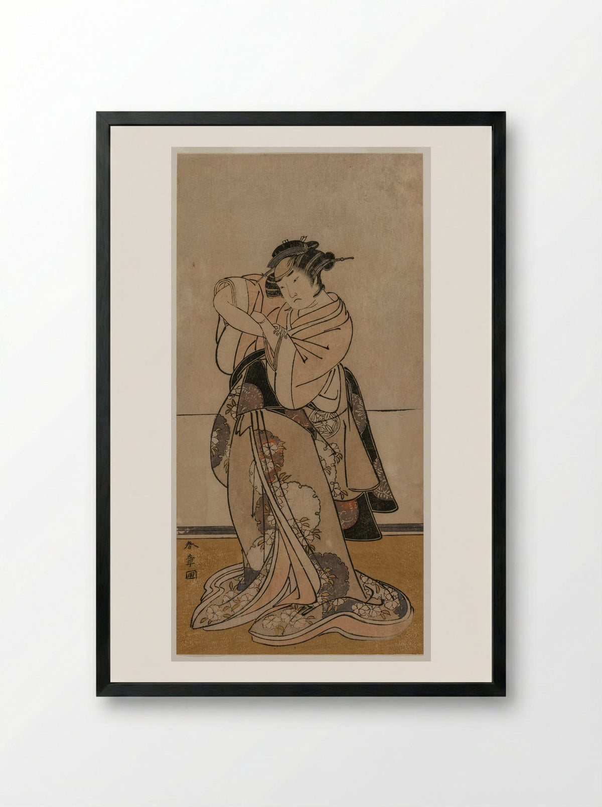 The Actor Ichikawa Yaozo II - Katsukawa Shunsho - Framed Print Black