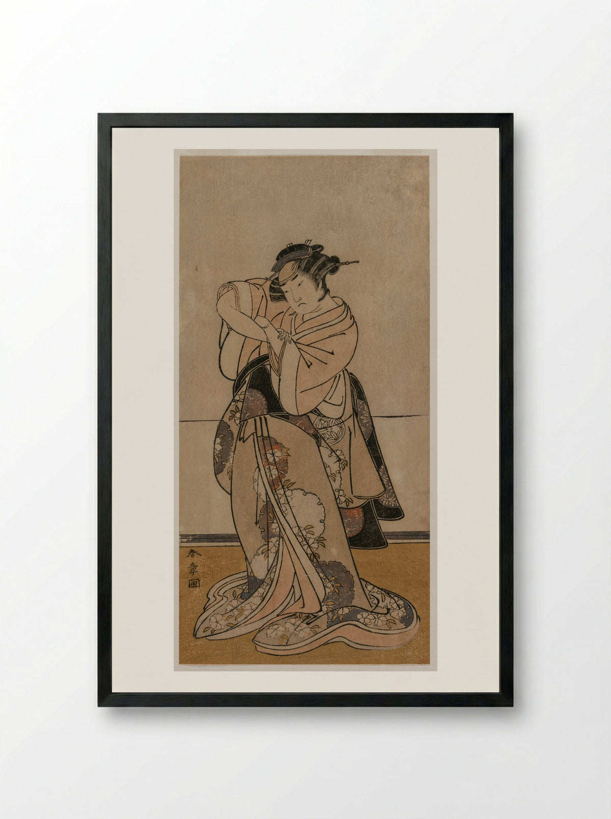 The Actor Ichikawa Yaozo II - Katsukawa Shunsho - Framed Print Black