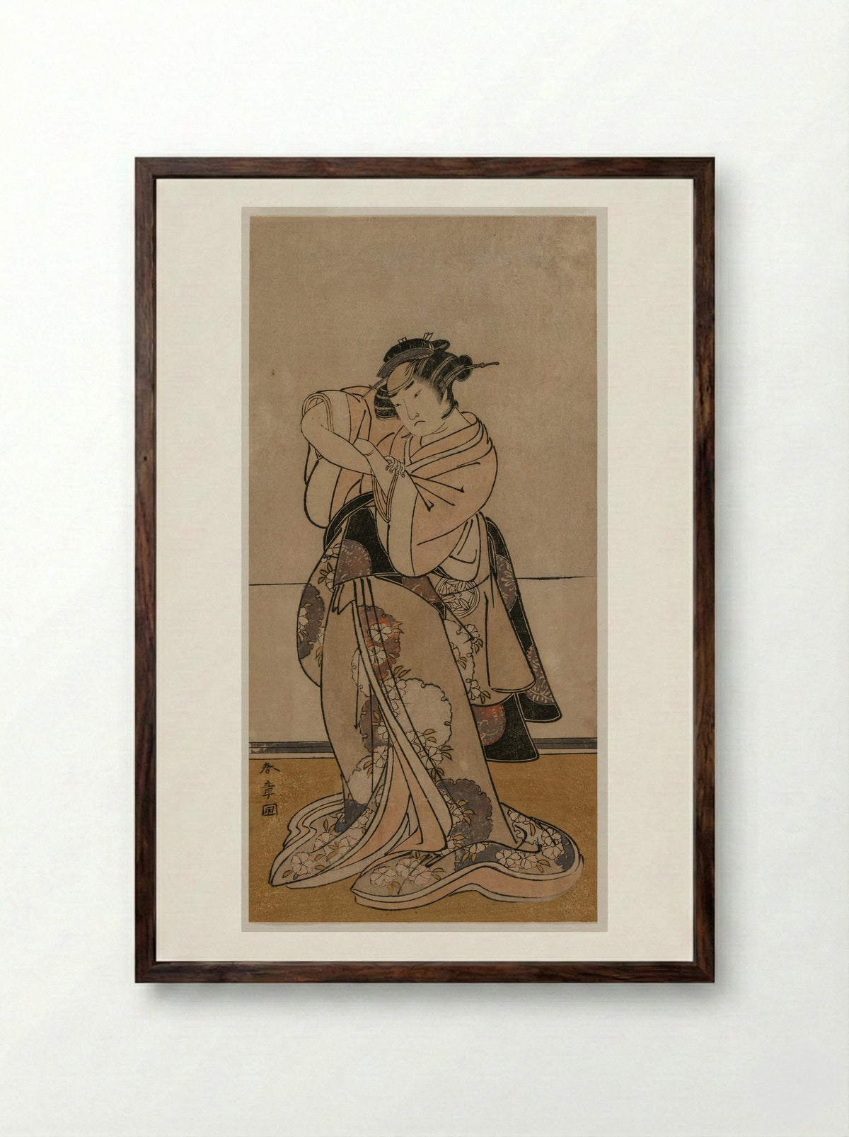 The Actor Ichikawa Yaozo II - Katsukawa Shunsho - Framed Print Dark Wood