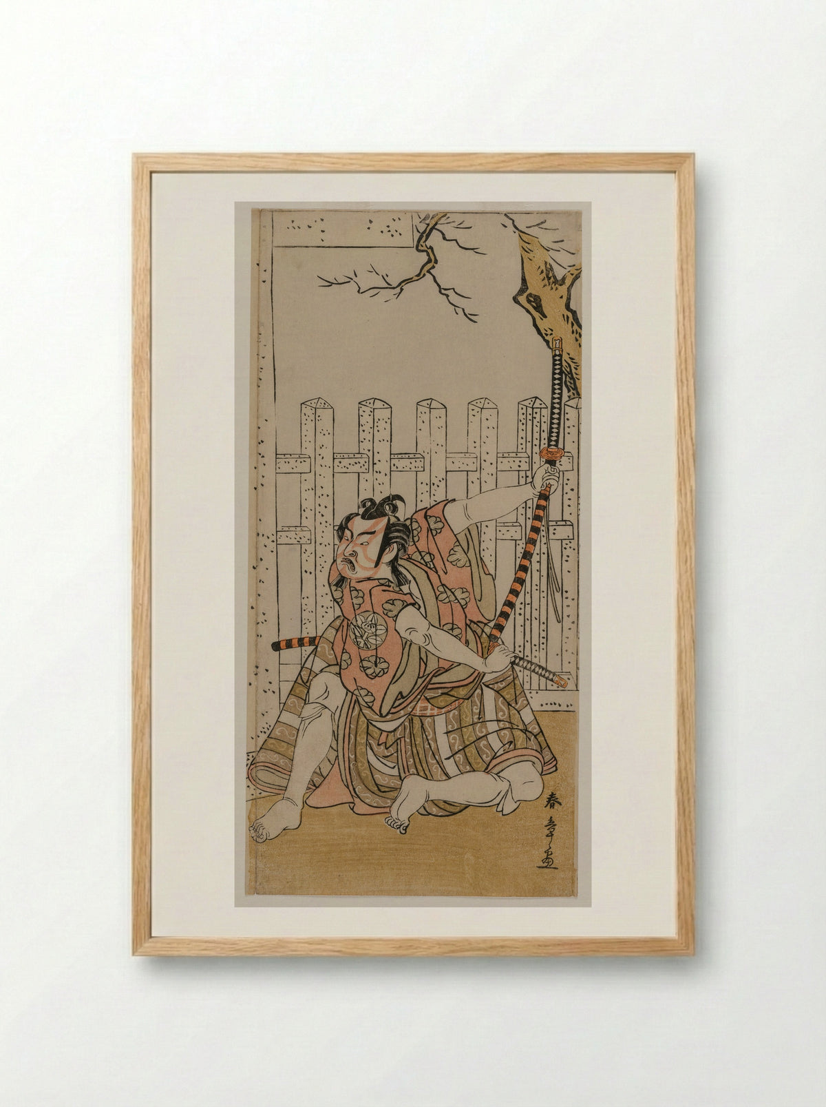 The Actor Ichimura Uzaemon IX as Aza-maru - Katsukawa Shunsho - Framed Print Wood