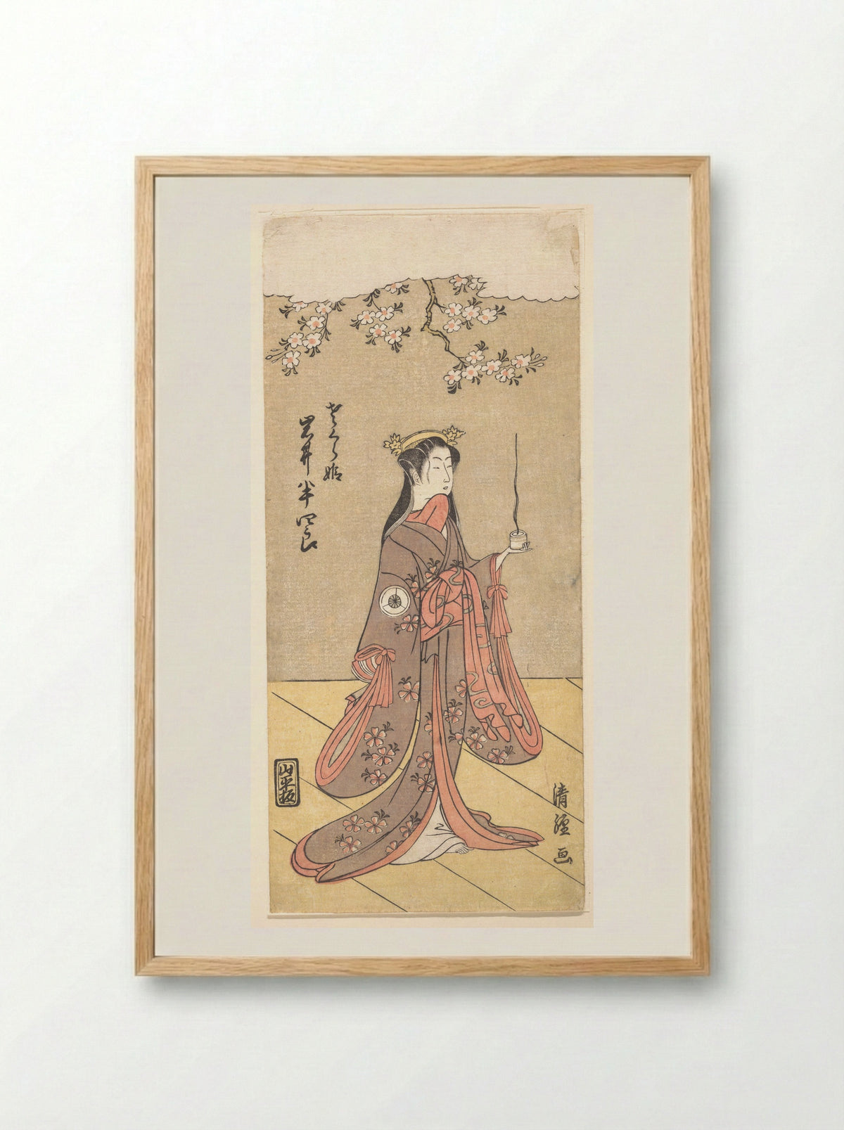 The Actor Iwai Hanshirō IV as Sakura Hime, the Cherry Princess - Torii Kiyotsune - Framed Print Wood