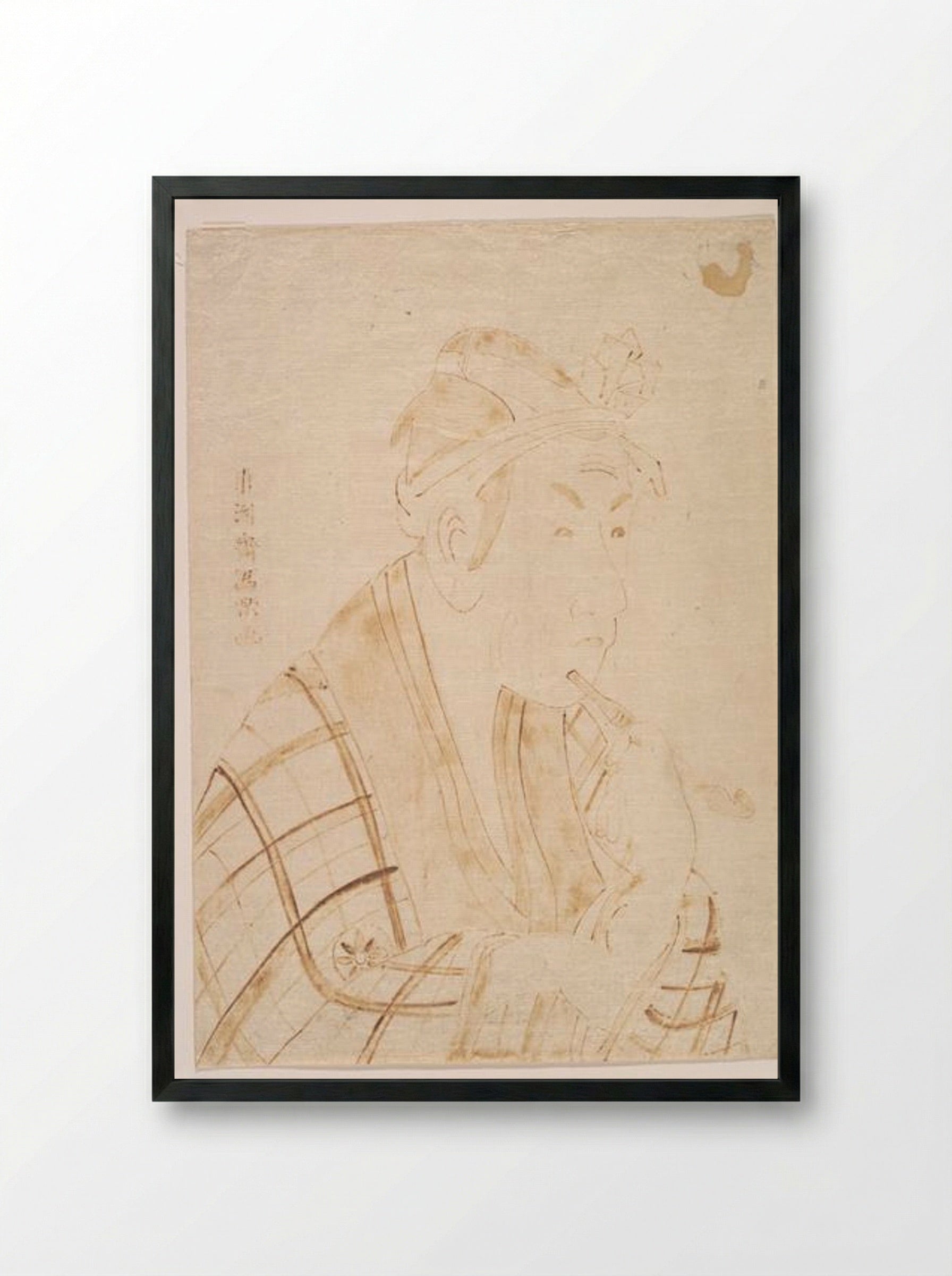 The Actor Matsumoto Koshiro as Banzuin Chobei - Tōshūsai Sharaku - Framed Print Black