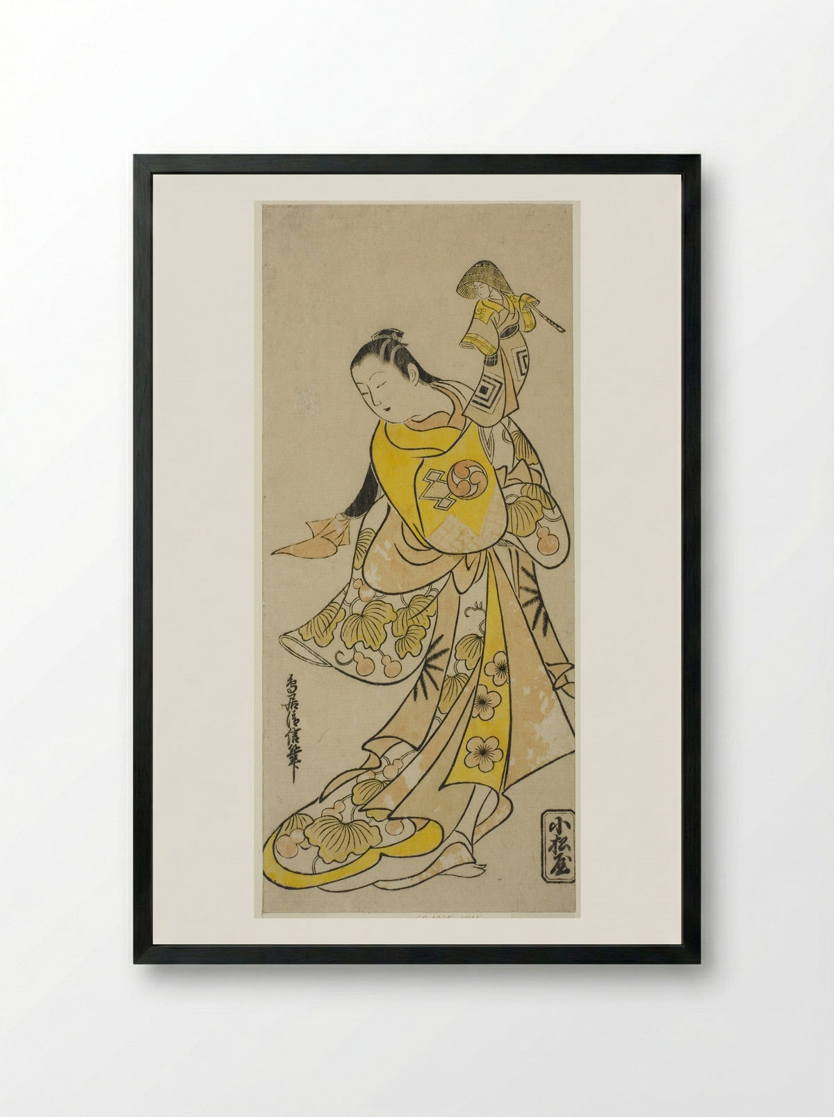 The Actor Nakamura Takesaburo I as Kewaizaka no Shosho - Torii Kiyonobu I - Framed Print Black