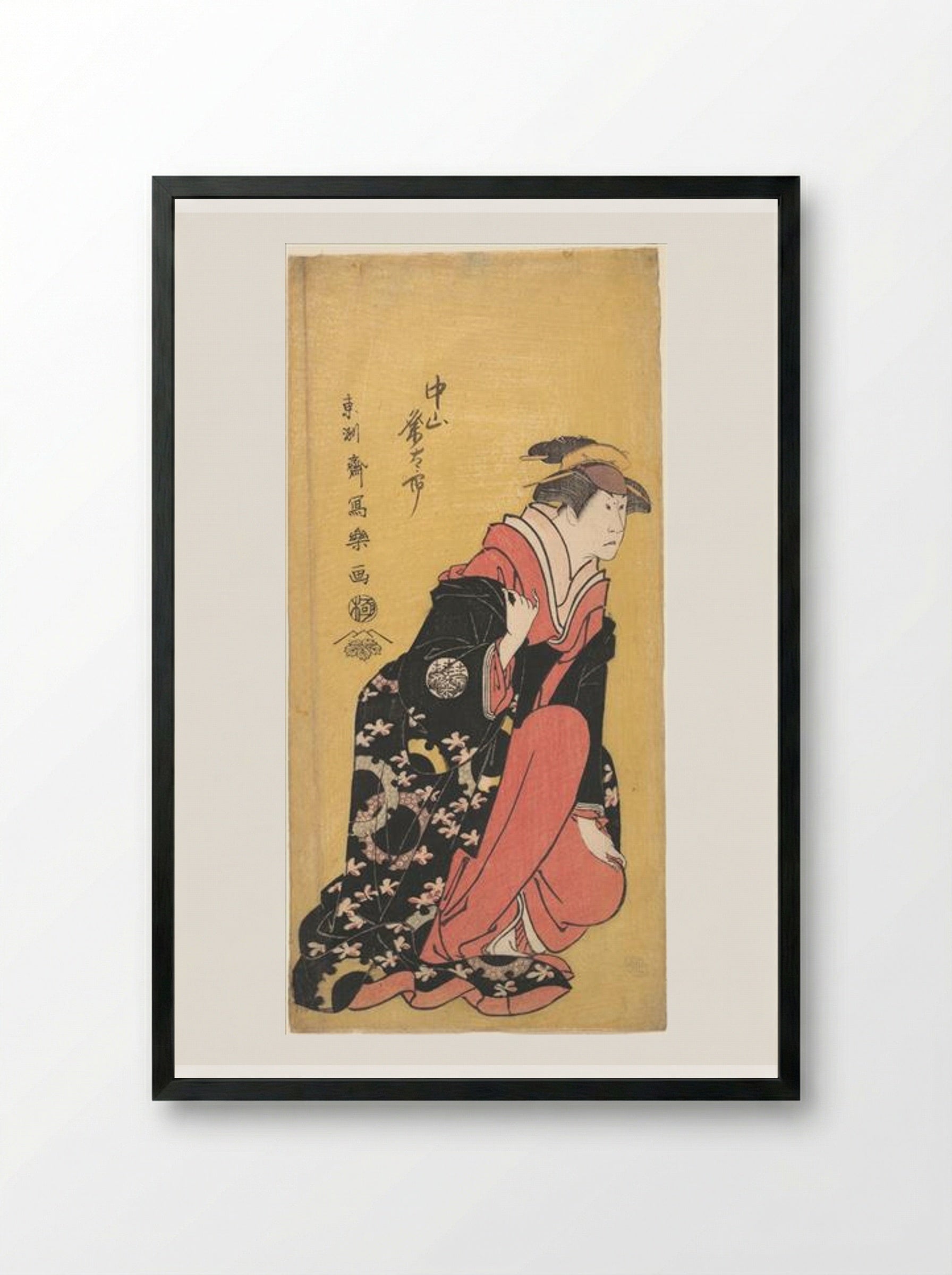 The Actor Nakayama Kumetaro II - Tōshūsai Sharaku - Framed Print Black