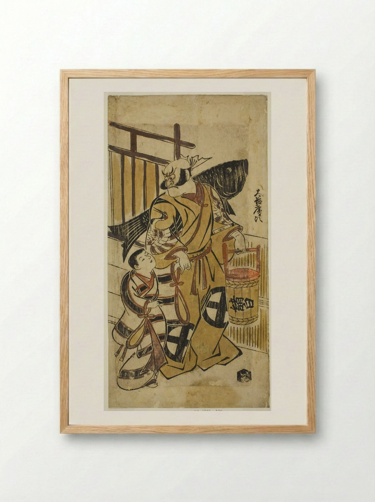 The Actor Otani Hiroji I as Asahina Saburo - Torii Kiyonobu I - Framed Print Wood
