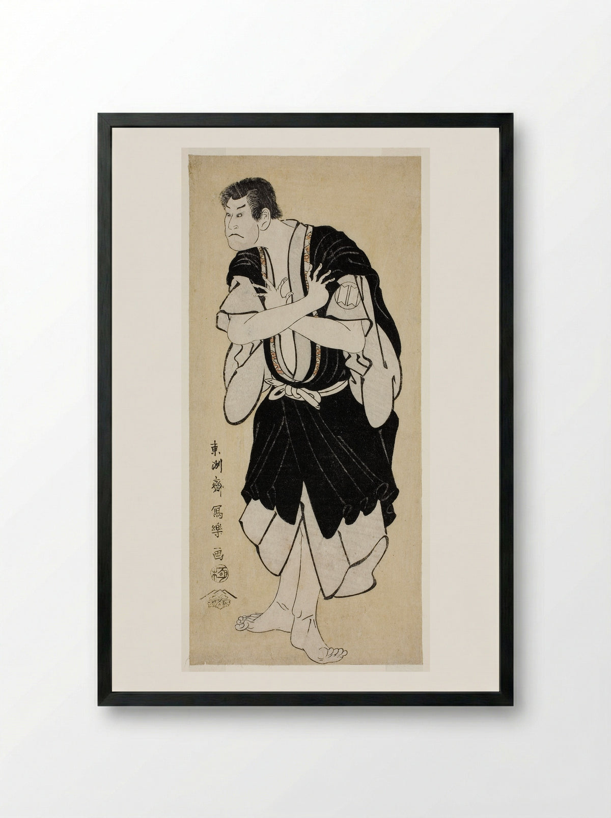 The Actor Sakata Hangoro III as Kosodate Kannonbo - Tōshūsai Sharaku - Framed Print Black