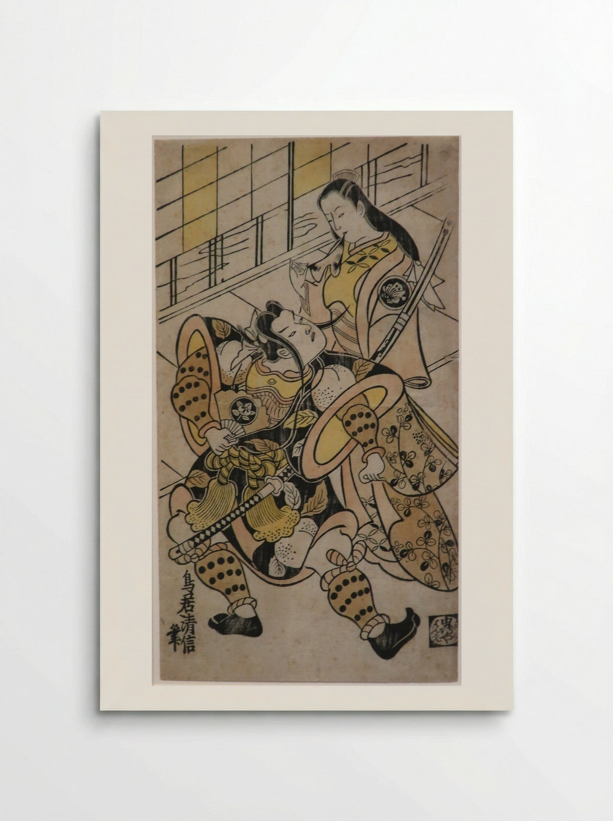 The Actor Sanjo Kantaro II as Oshichi in the play Nanakusa Fukki Soga - Torii Kiyonobu I - Poster