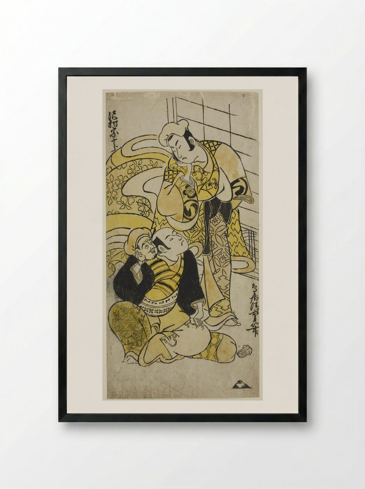 The Actor Sawamura Sojuro I as Soga no Juro - Torii Kiyoshige - Framed Print Black