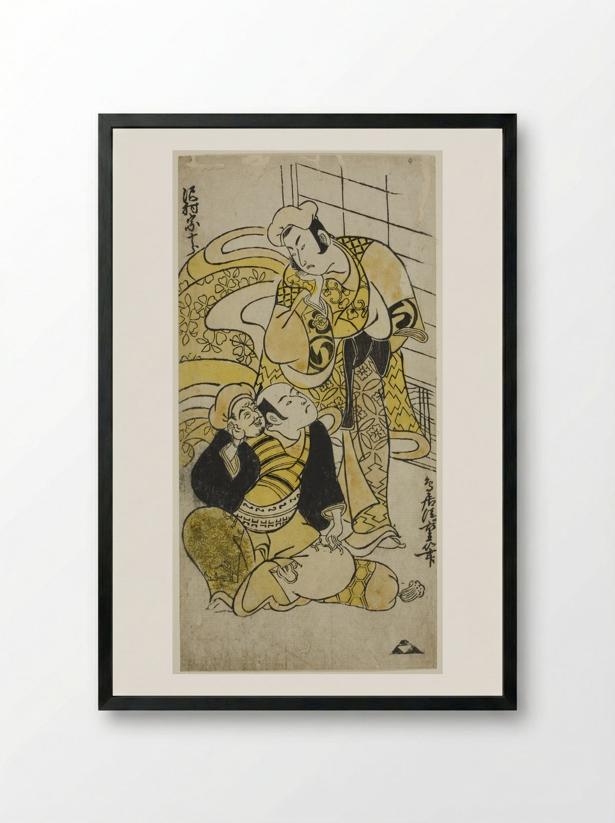 The Actor Sawamura Sojuro I as Soga no Juro - Torii Kiyoshige - Framed Print Black