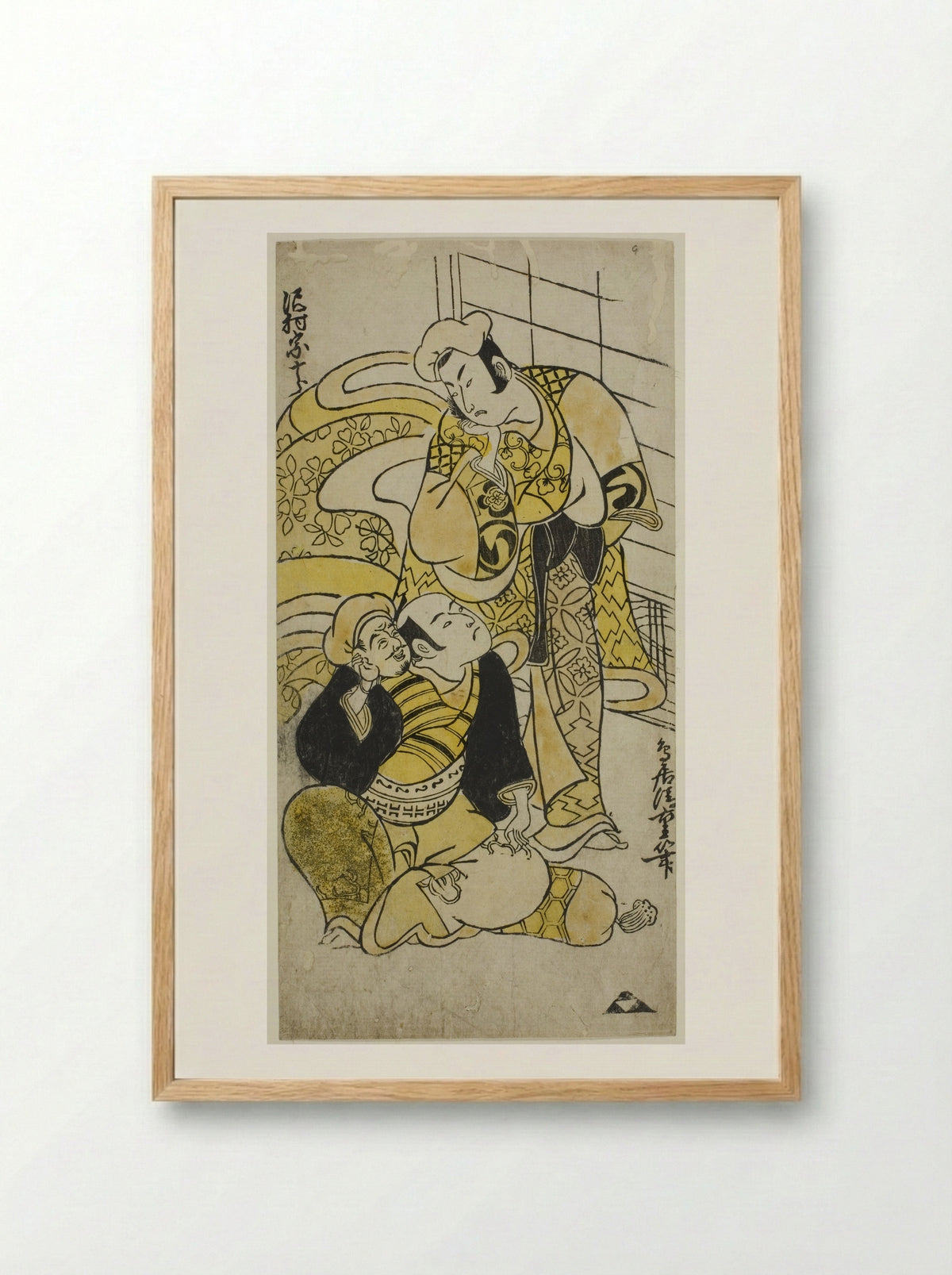 The Actor Sawamura Sojuro I as Soga no Juro - Torii Kiyoshige - Framed Print Wood
