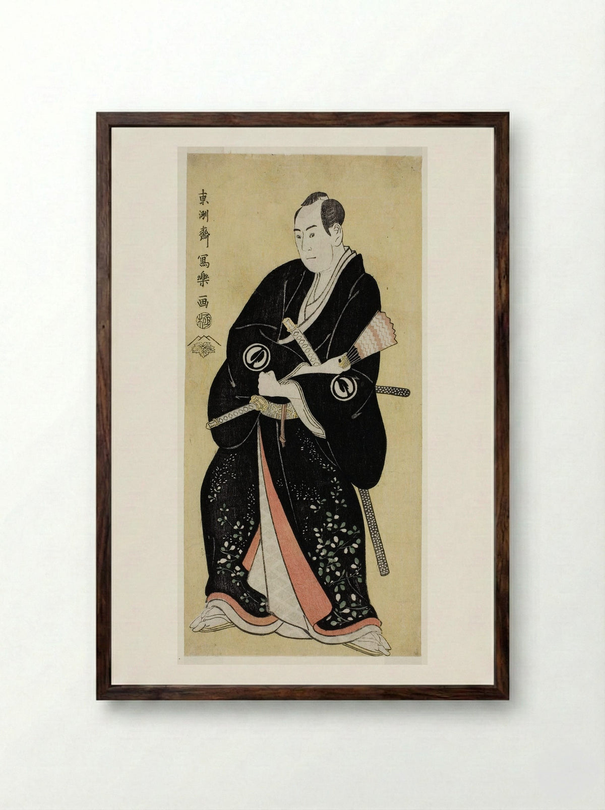 The Actor Sawamura Sojuro III as Nagoya Sanza Motoharu - Tōshūsai Sharaku - Framed Print Dark Wood