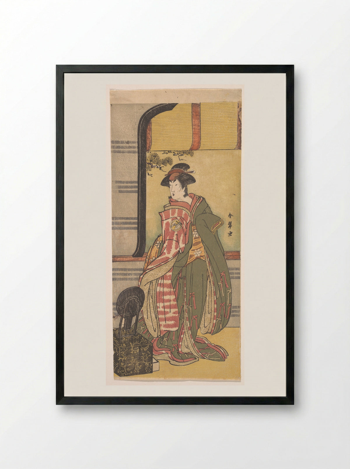 The Actor Segawa Kikunojo 3rd in a Female Role - Katsukawa Shunjō - Framed Print Black
