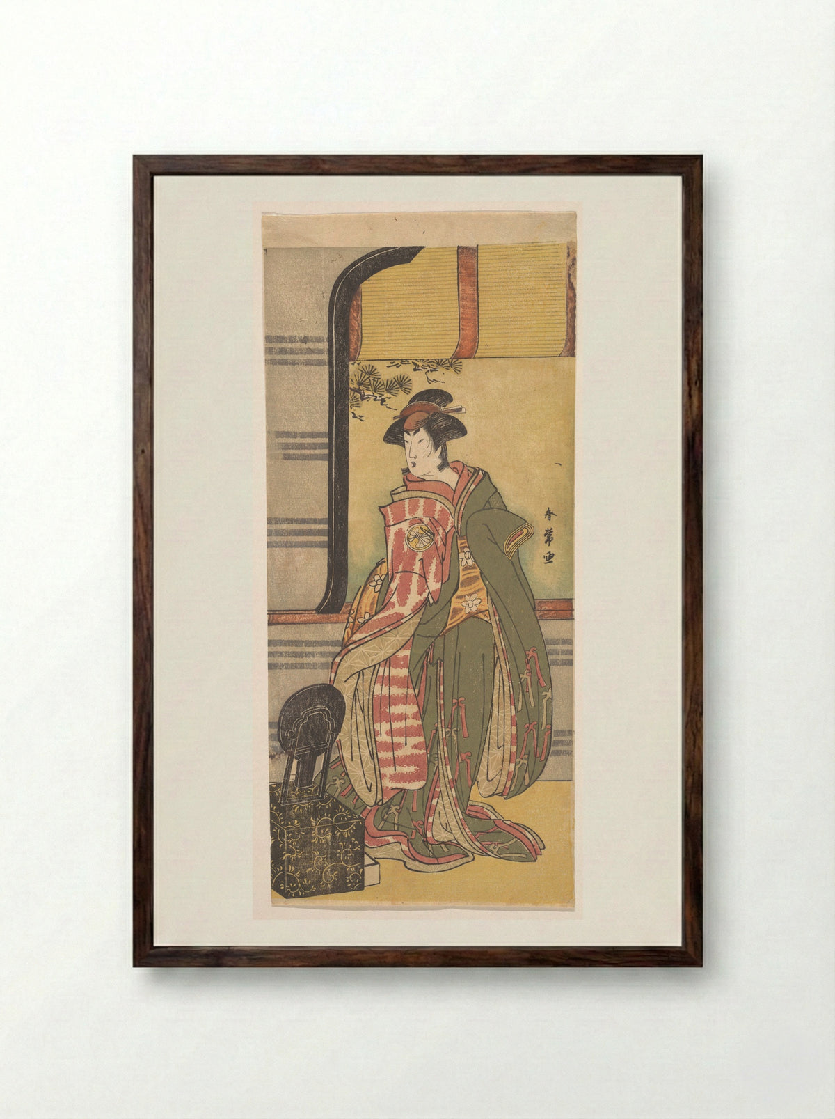 The Actor Segawa Kikunojo 3rd in a Female Role - Katsukawa Shunjō - Framed Print Dark Wood