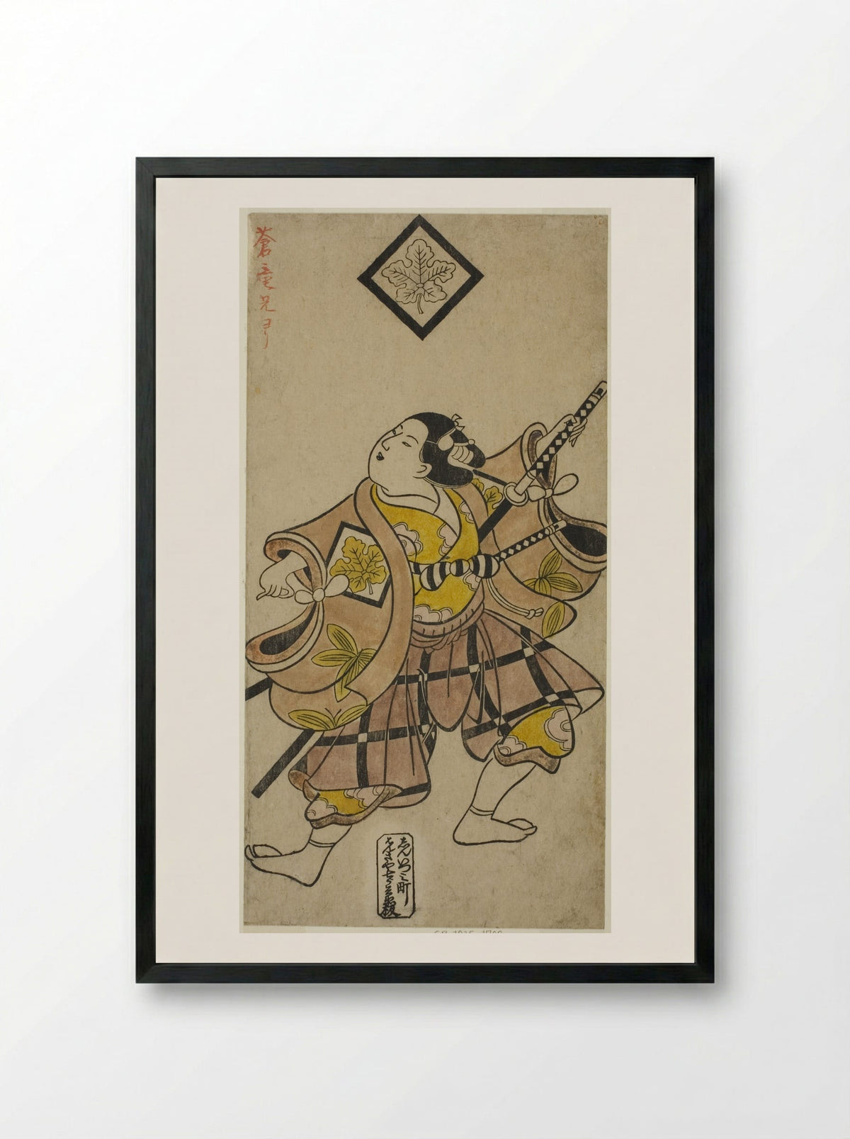The Actor Shinomiya Heihachi I - Torii Kiyonobu I - Framed Print Black