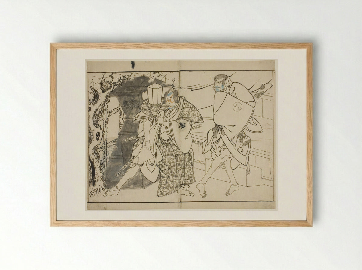 The Actors Arashi Ryuzo and Morita Kanya VIII - Tōshūsai Sharaku - Framed Print Wood