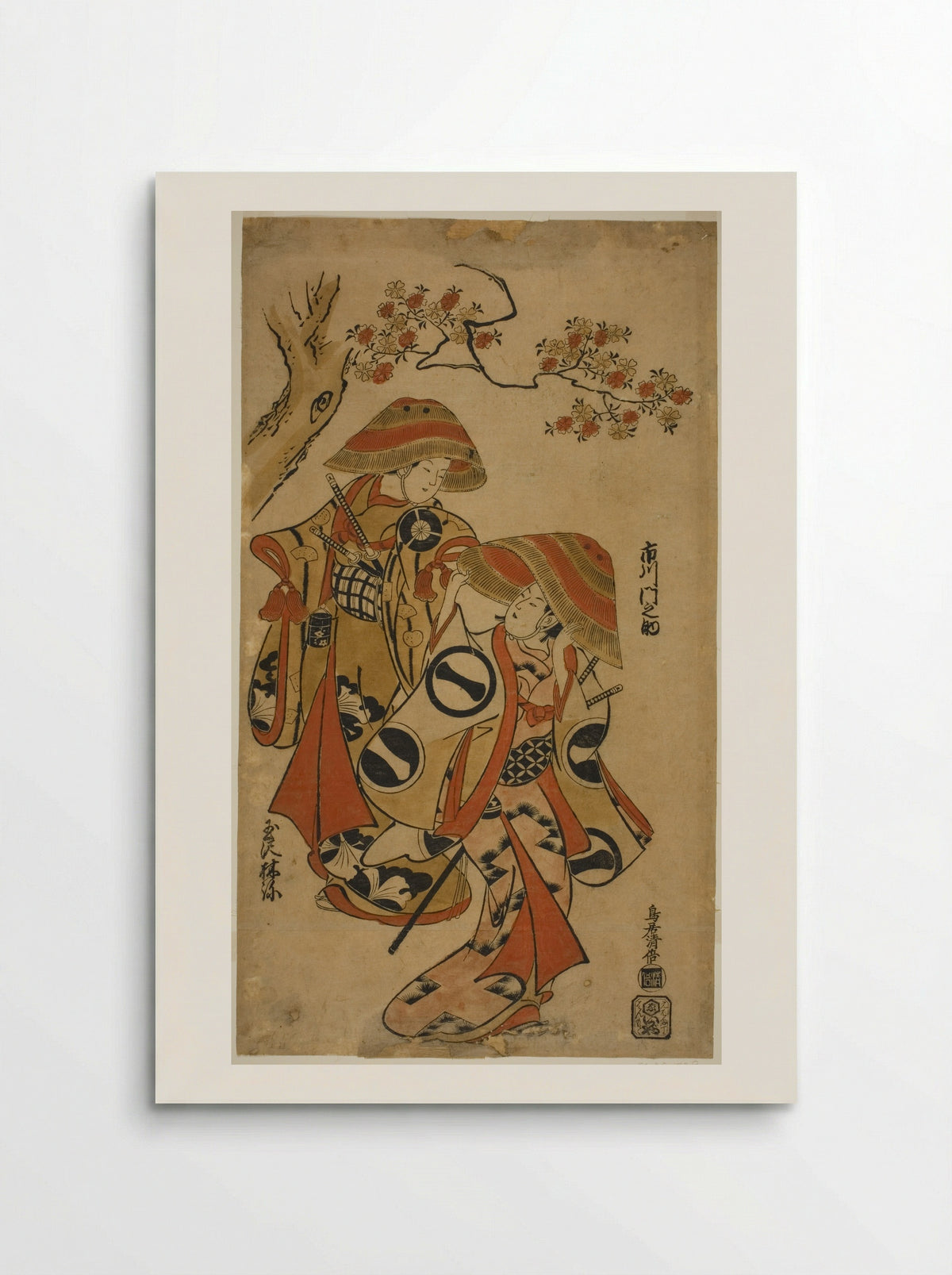 The Actors Ichikawa Monnosuke I and Tamazawa Rinya - Torii Kiyomasu I - Poster
