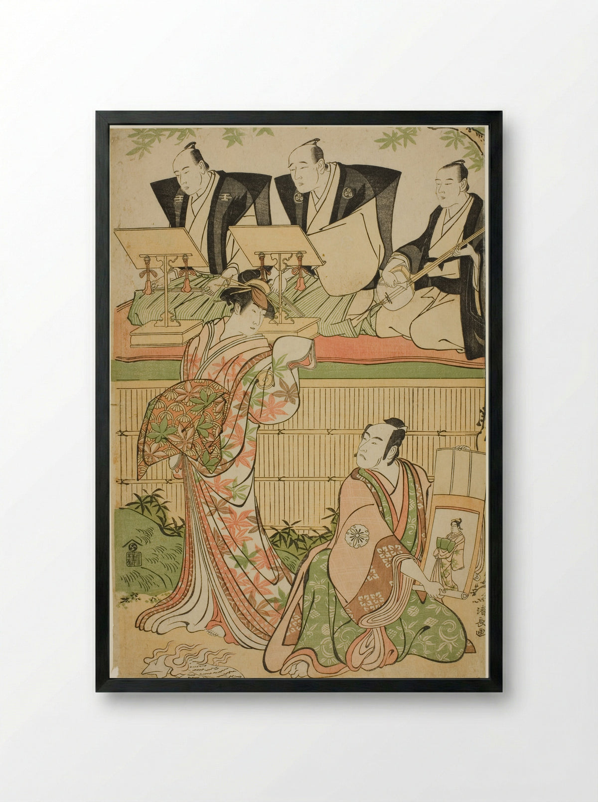 The Actors Matsumoto Koshiro IV and Sawamura Sojuro III - Torii Kiyonaga - Framed Print Black
