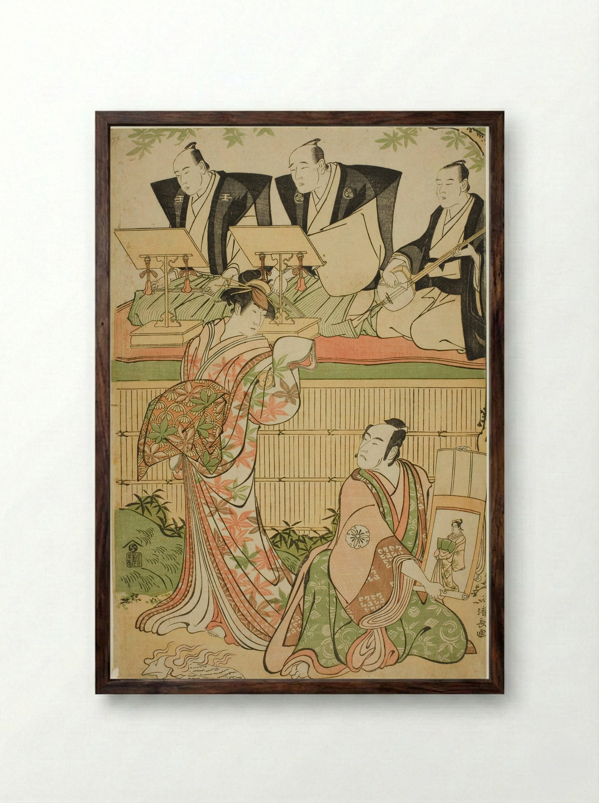 The Actors Matsumoto Koshiro IV and Sawamura Sojuro III - Torii Kiyonaga - Framed Print Dark Wood