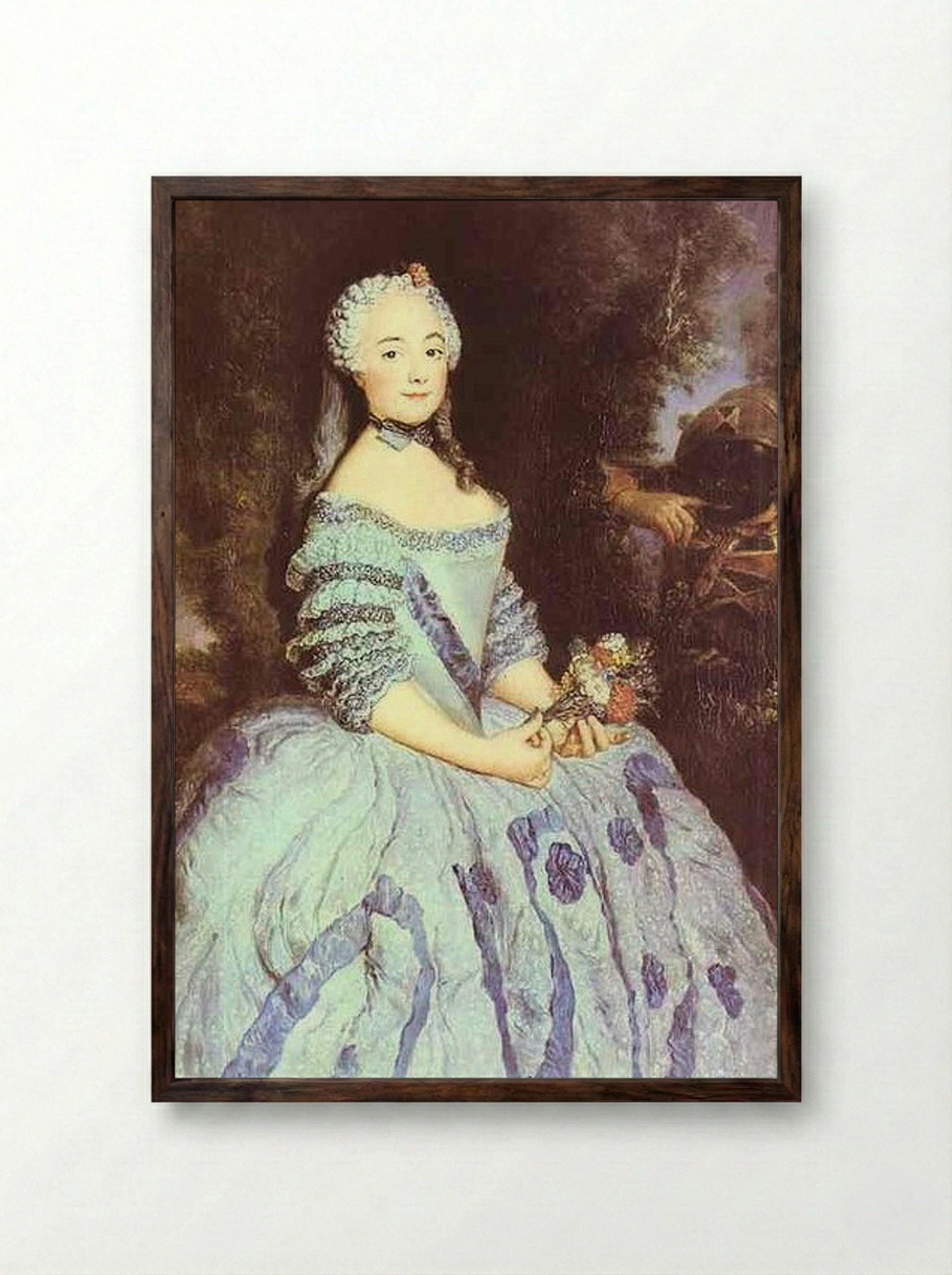 The Actress Babette Cochois - Antoine Pesne - Framed Print Dark Wood