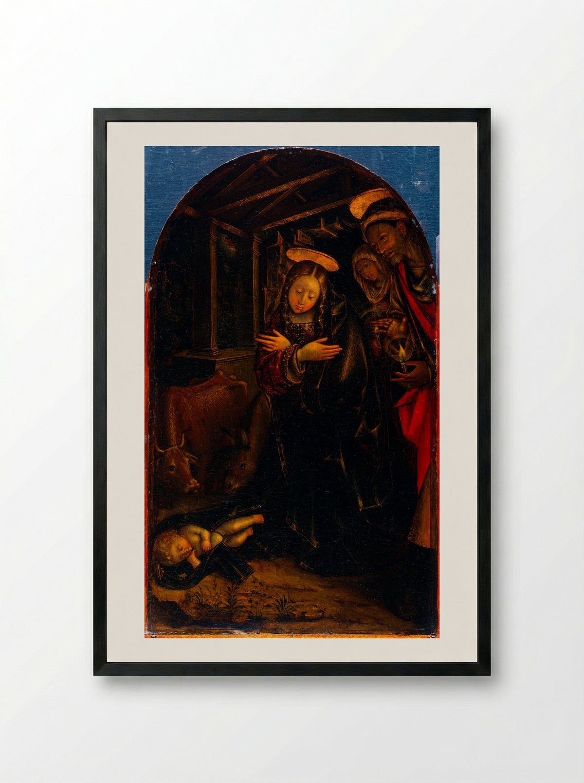 The Adoration of the Christ Child - Defendente Ferrari - Framed Print Black