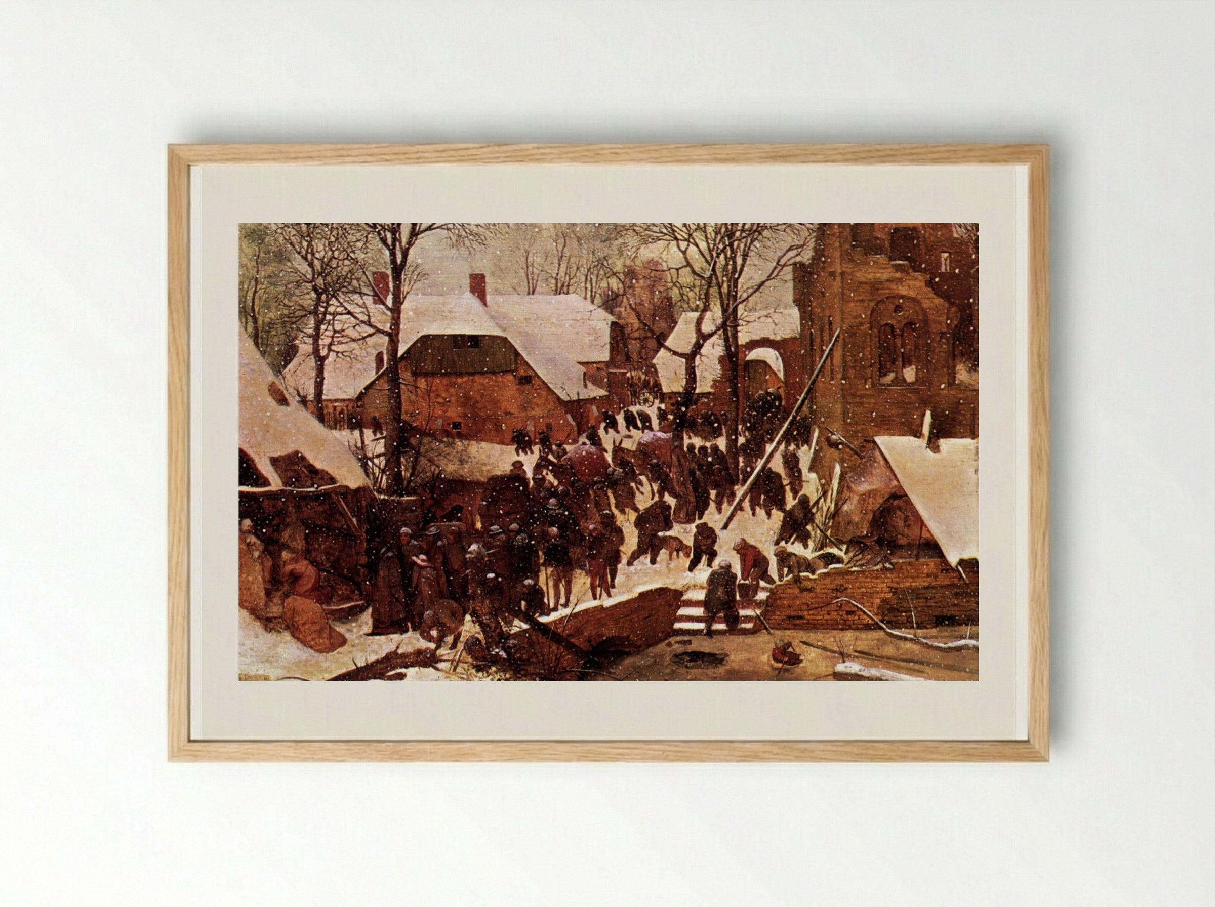 The Adoration of the Kings in the Snow - Pieter Bruegel the Elder - Framed Print Wood