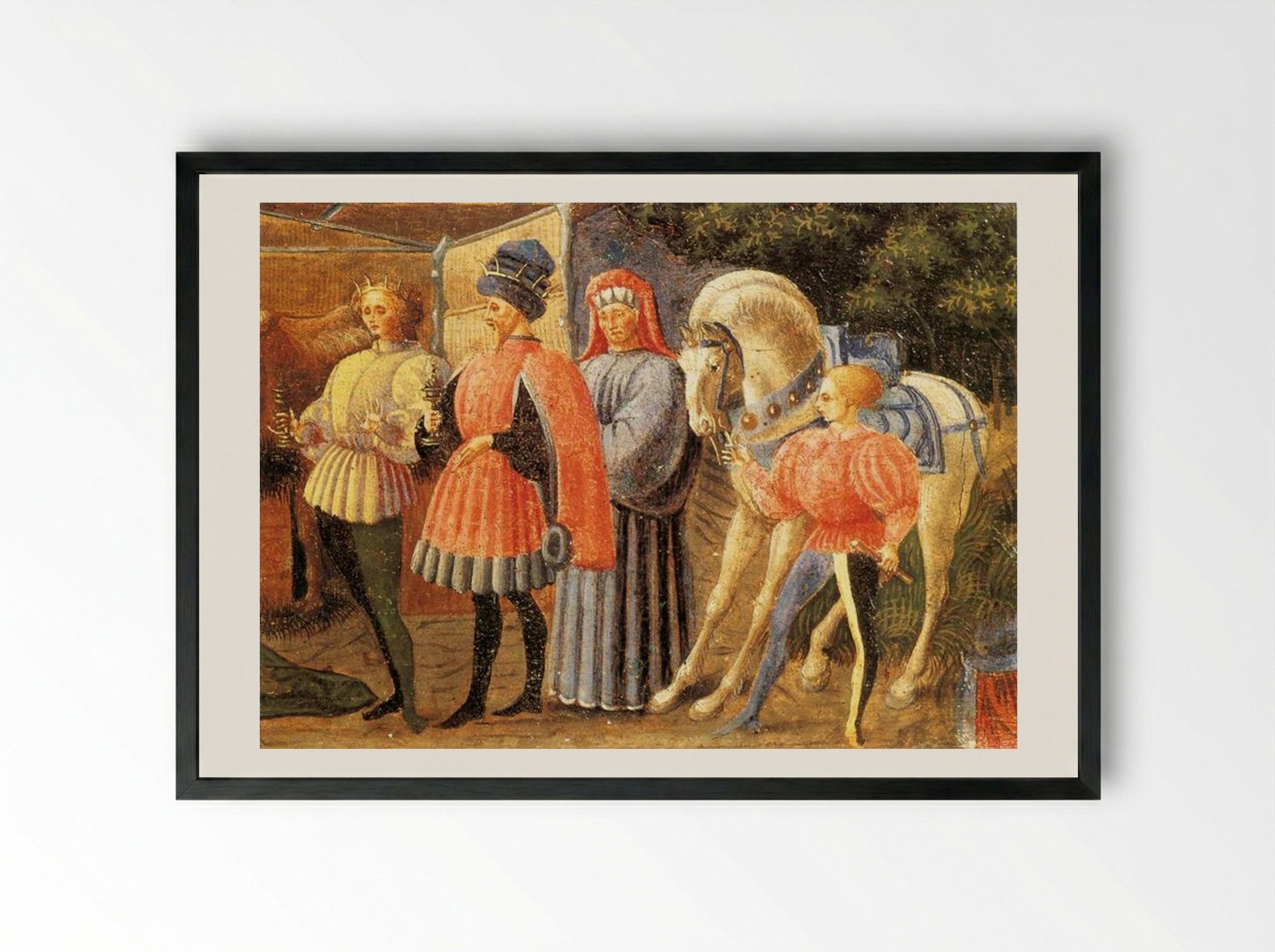 The Adoration of the Magi - Paolo Uccello - Framed Print Black