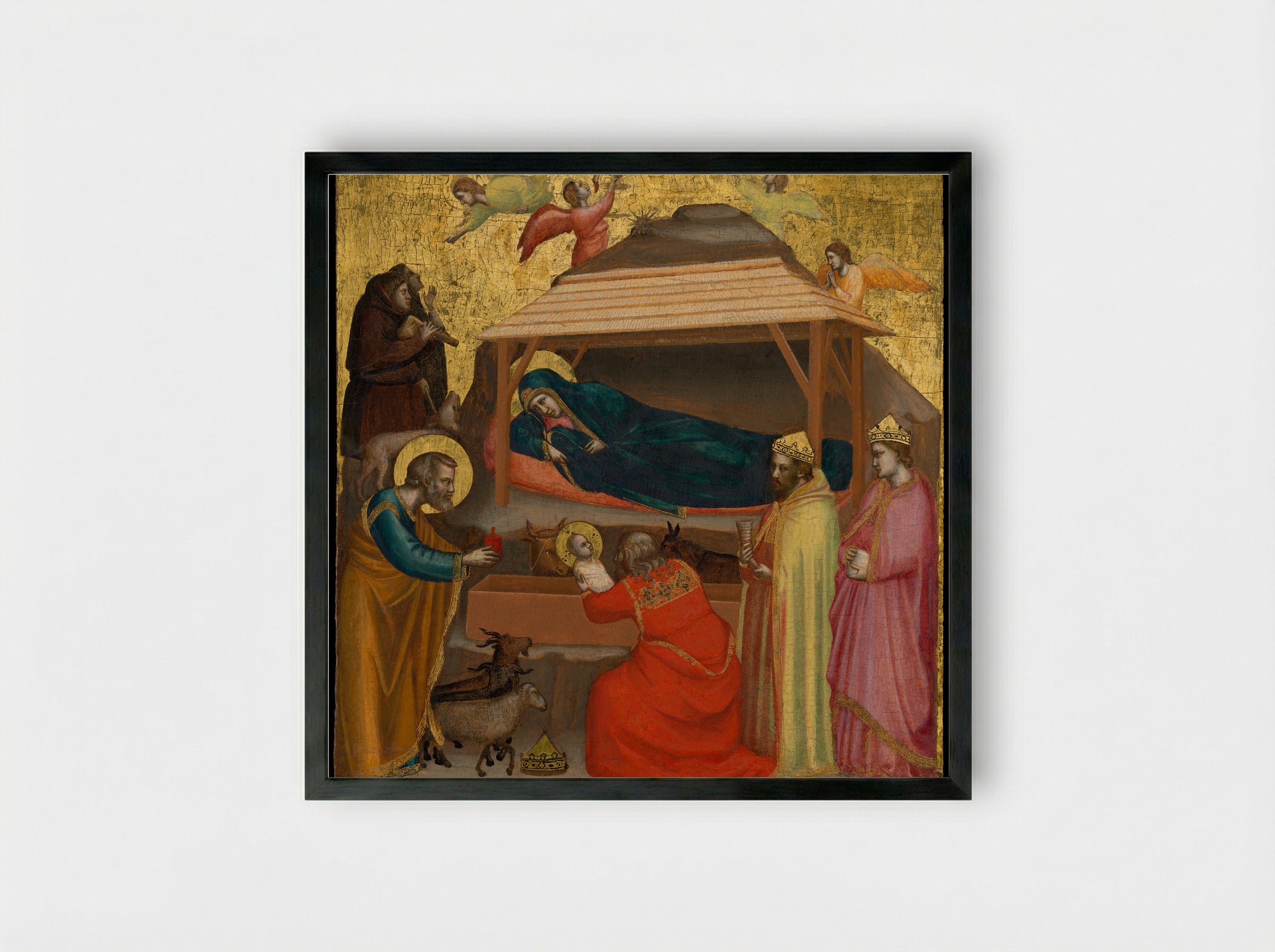 The Adoration of the Magi - Giotto di Bondone - Framed Print Black