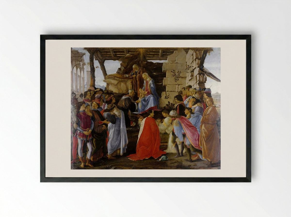 The Adoration of the Magi - Sandro Botticelli - Framed Print Black