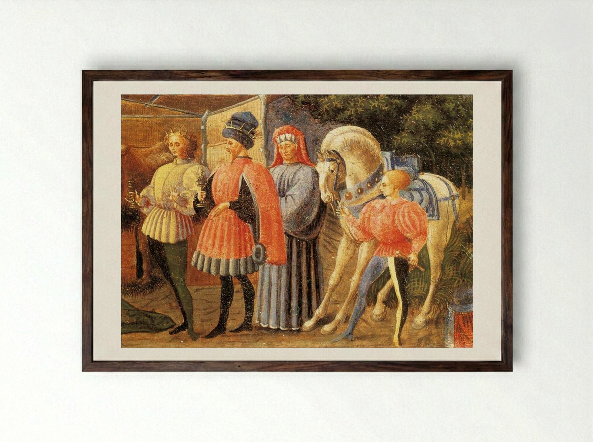 The Adoration of the Magi - Paolo Uccello - Framed Print Dark Wood