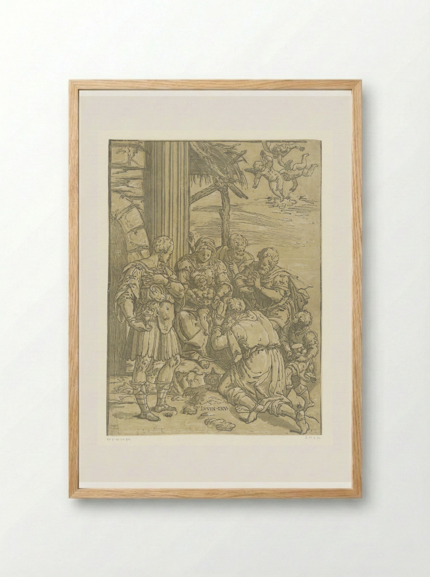 The Adoration of the Magi - Andrea Andreani - Framed Print Wood