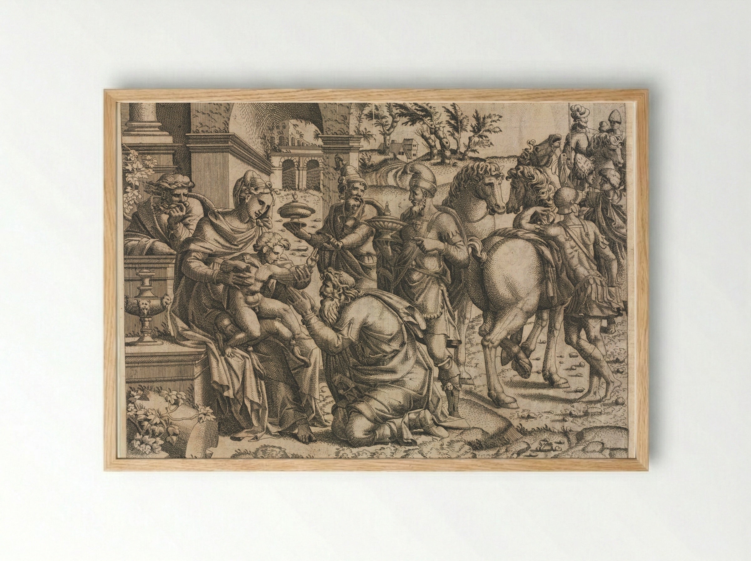 The Adoration of the Magi - Jean Mignon - Framed Print Wood