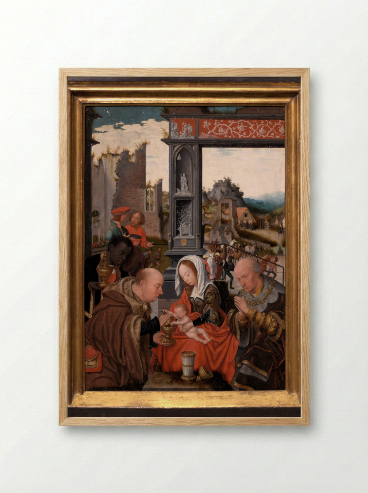 The Adoration of the Magi - Jan Jansz Mostaert - Framed Print Wood