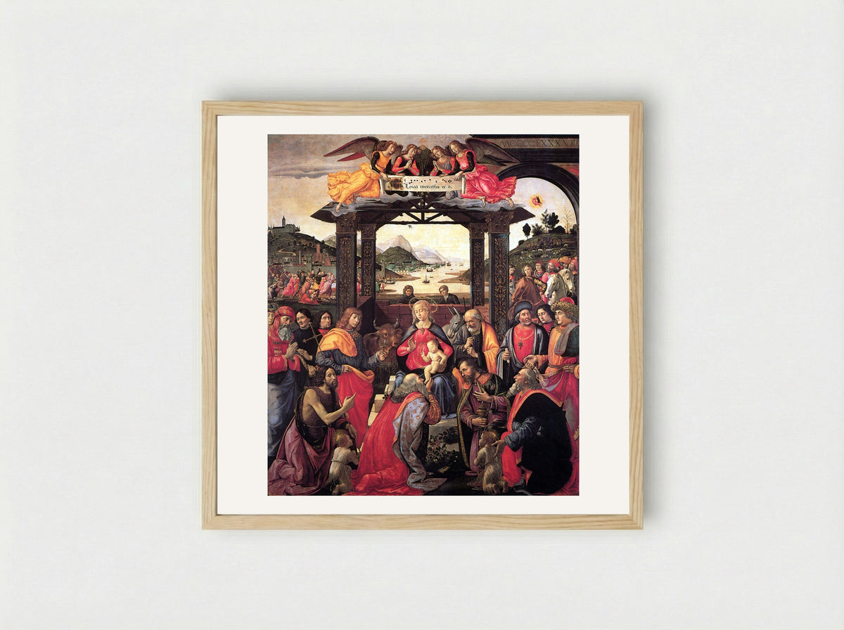 The Adoration of the Magi - Domenico Ghirlandaio - Framed Print Wood
