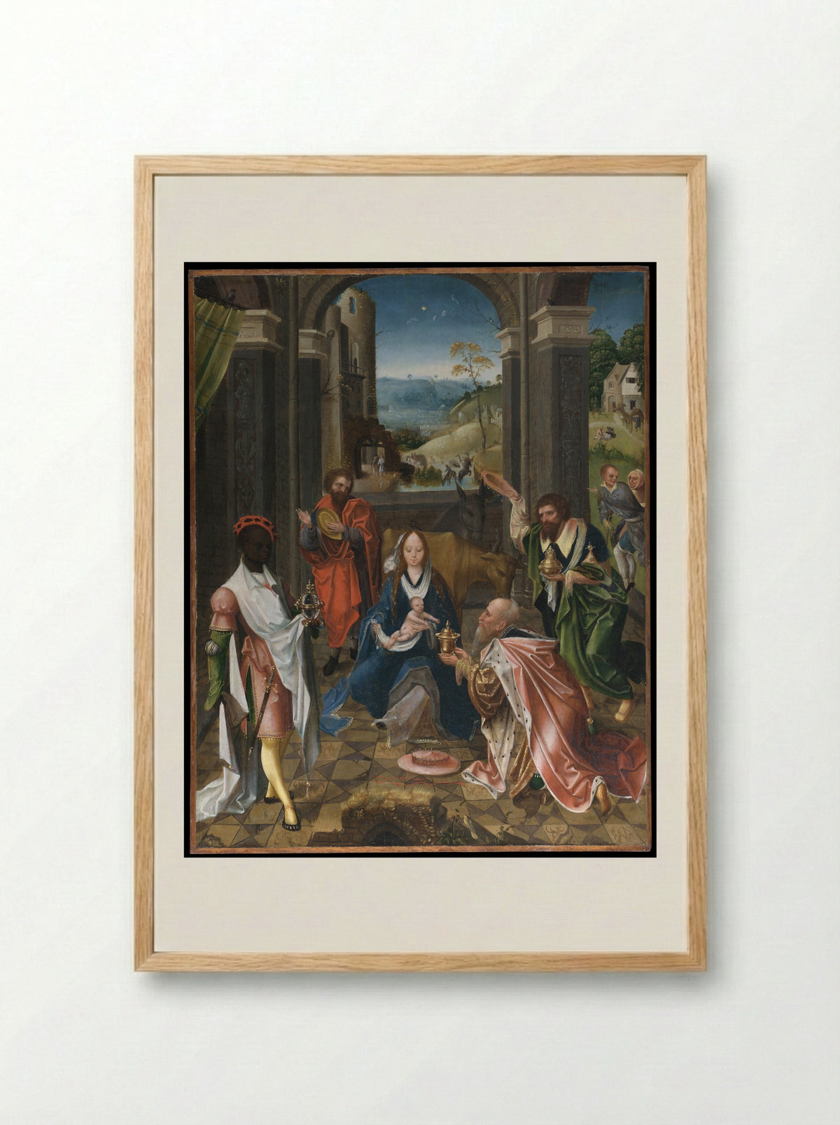 The Adoration of the Magi - Netherlandish (Antwerp Mannerist) Painter - Framed Print Wood
