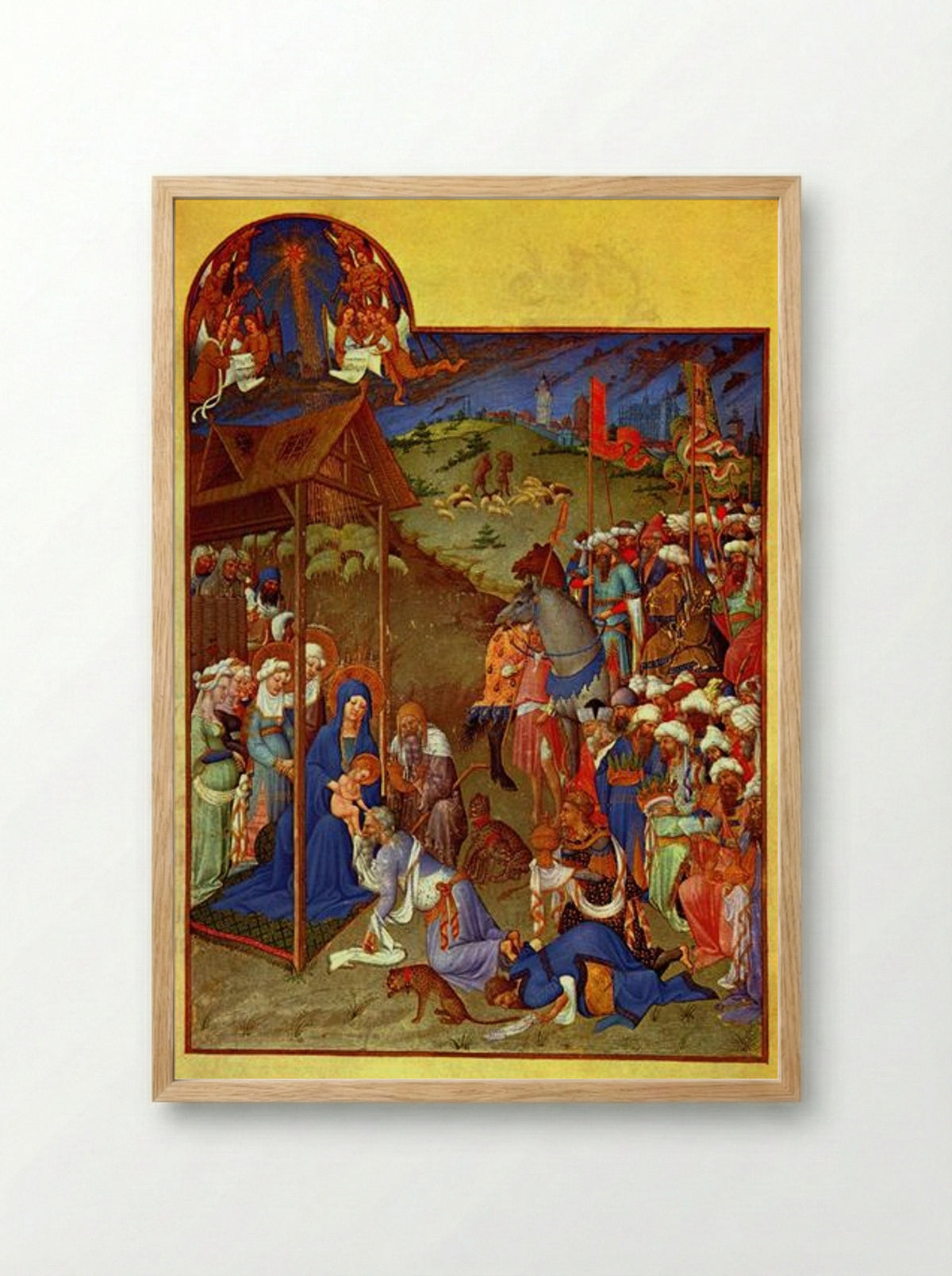 The Adoration of the Magi - Limbourg brothers - Framed Print Wood