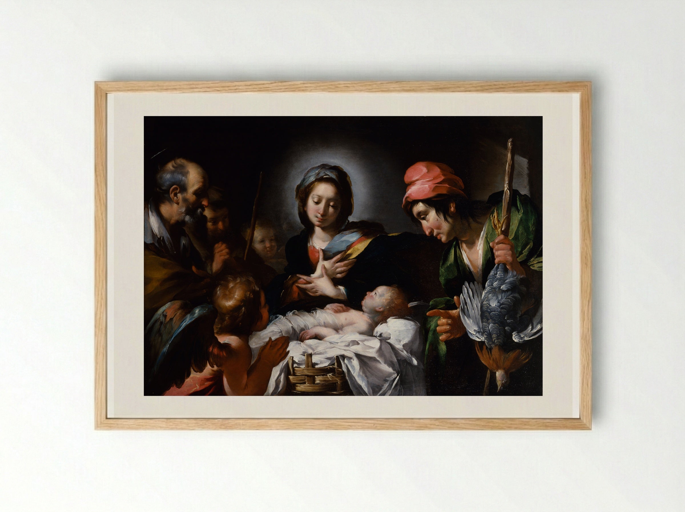 The Adoration of the Shepherds - Bernardo Strozzi - Framed Print Wood