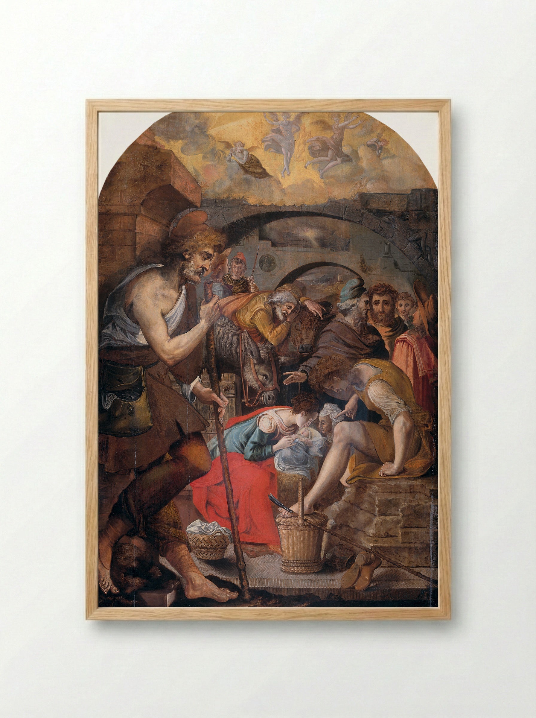 The Adoration of the Shepherds - Anthonie Blocklandt van Montfoort - Framed Print Wood