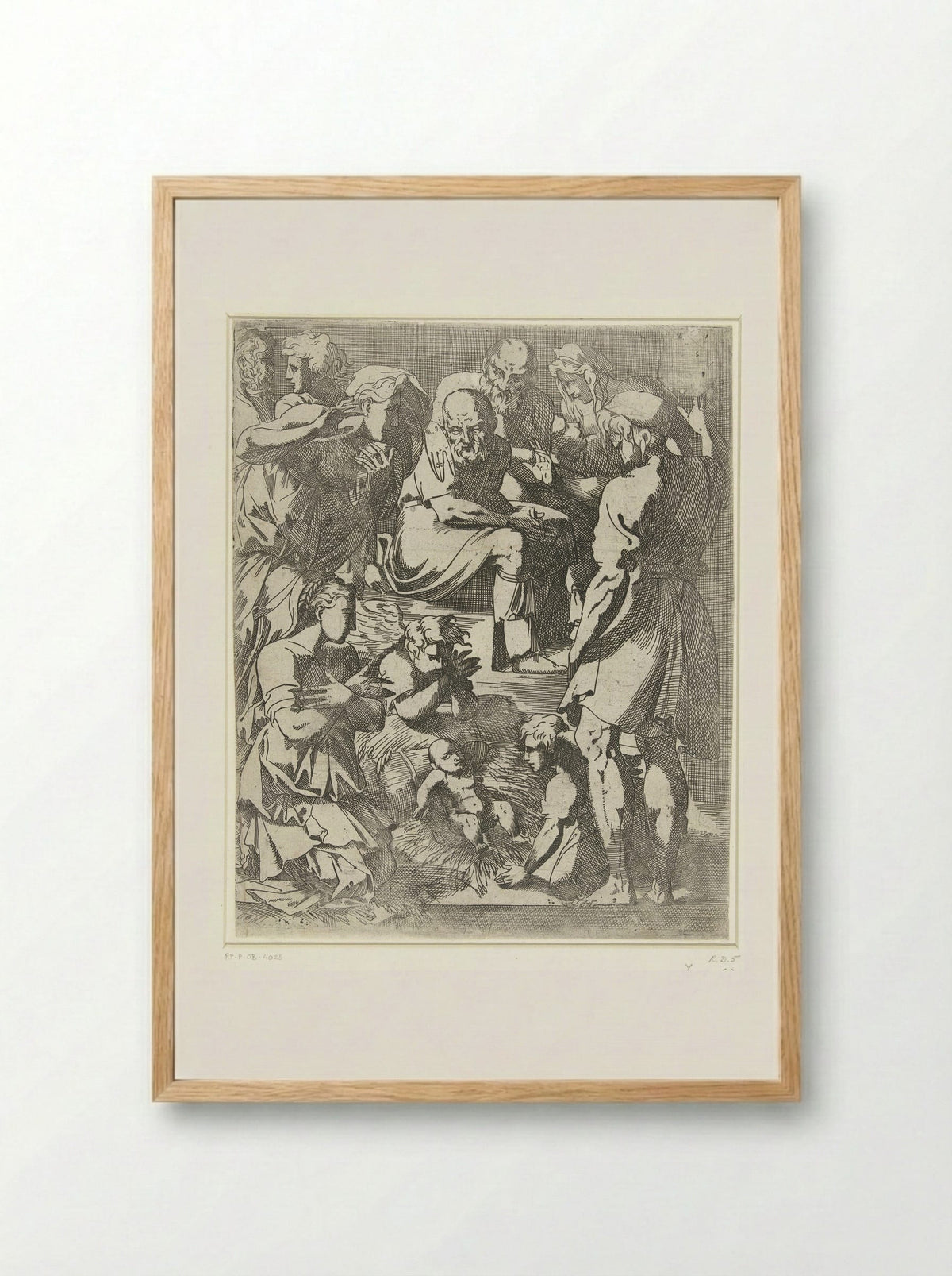 The Adoration of the Shepherds - Geoffroy Dumonstier - Framed Print Wood