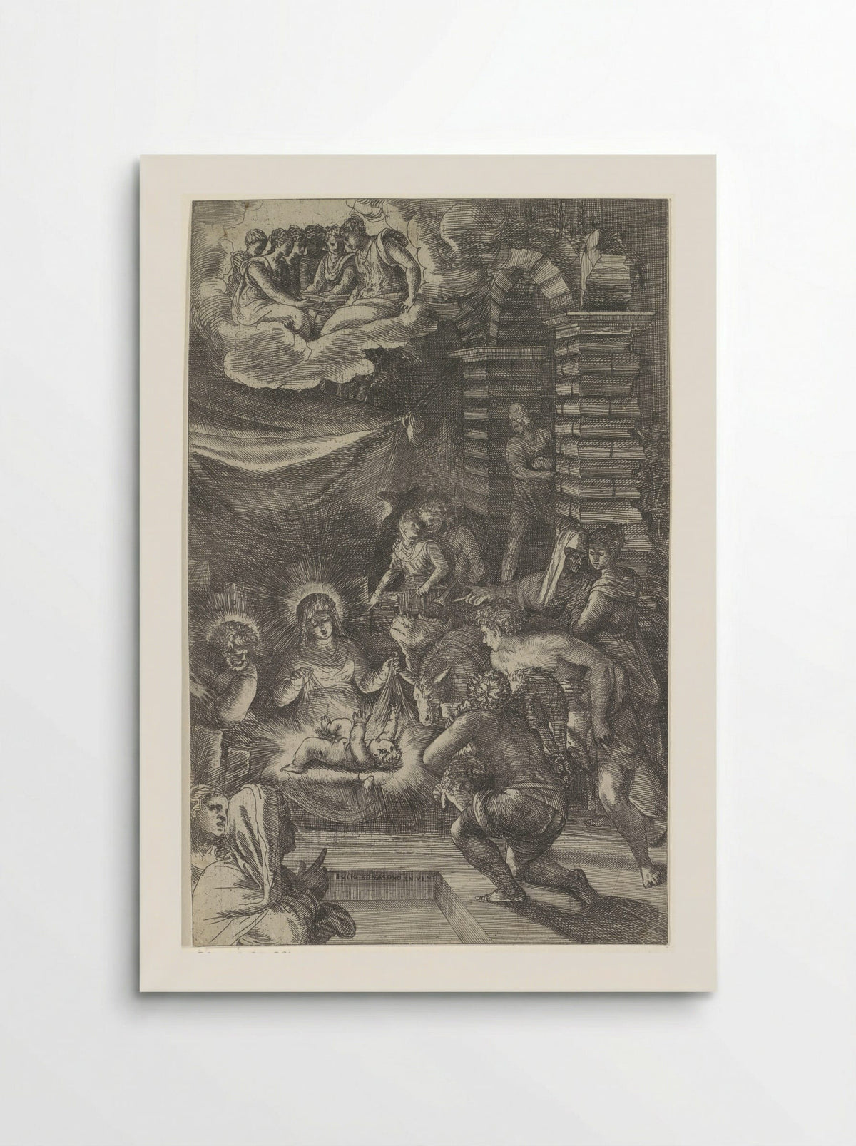 The Adoration of the Shepherds - Giulio Bonasone - Poster