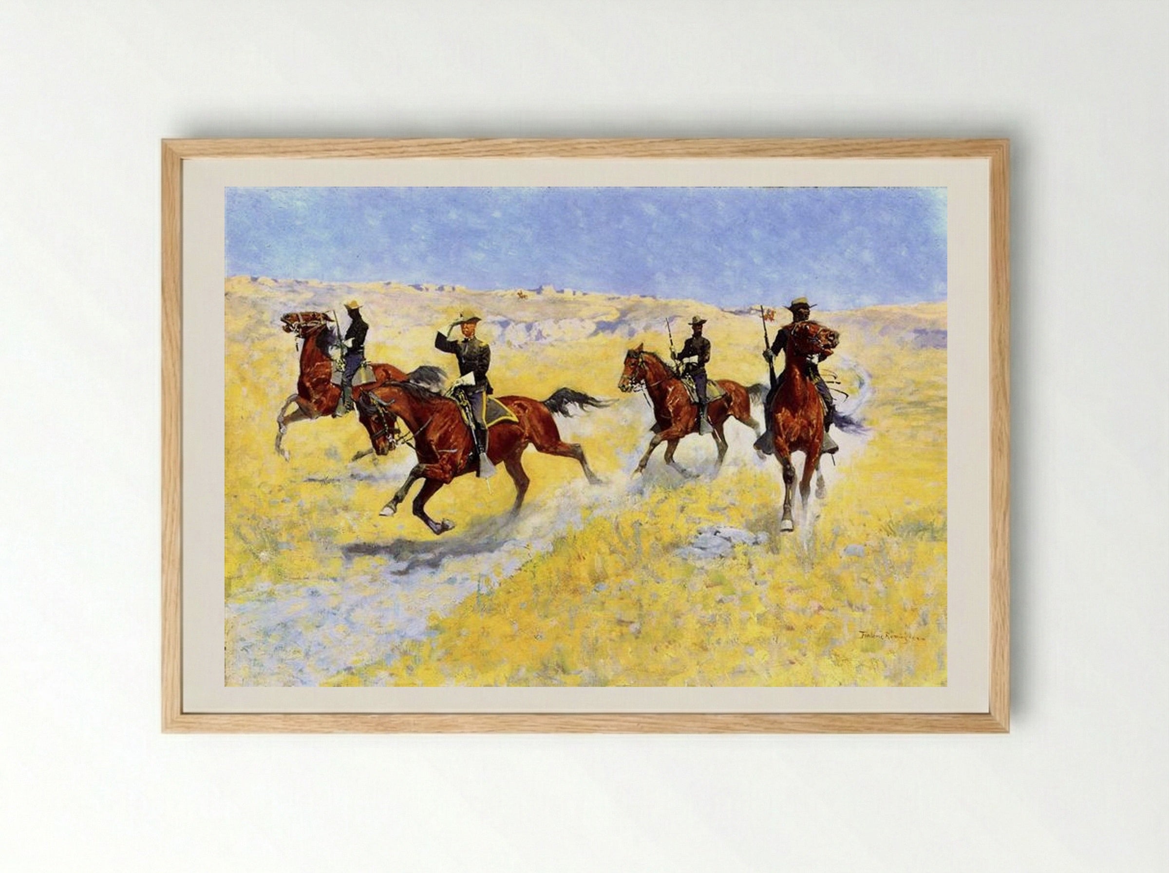 The Advance - Frederic Remington - Framed Print Wood