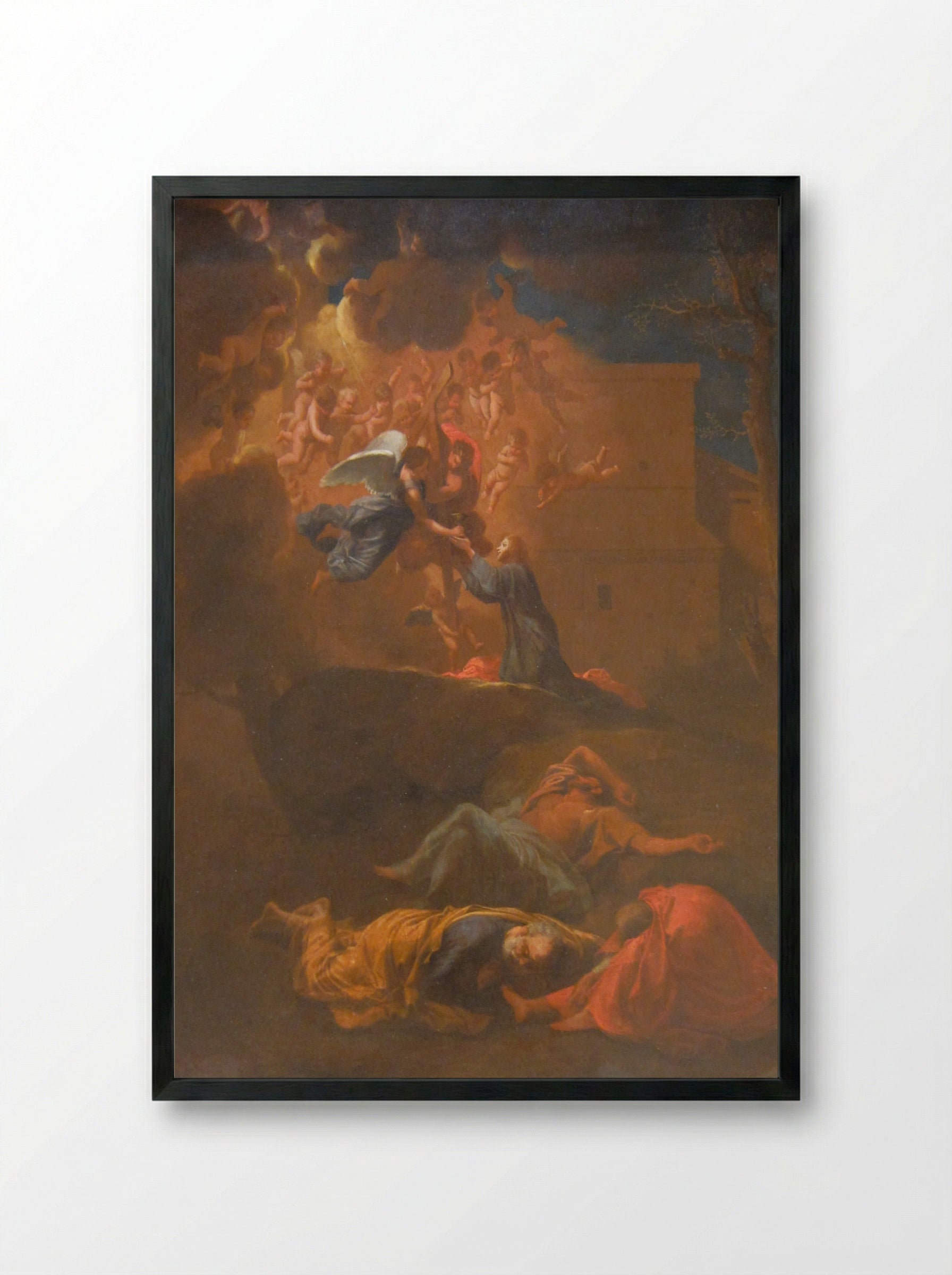 The Agony in the Garden - Nicolas Poussin - Framed Print Black