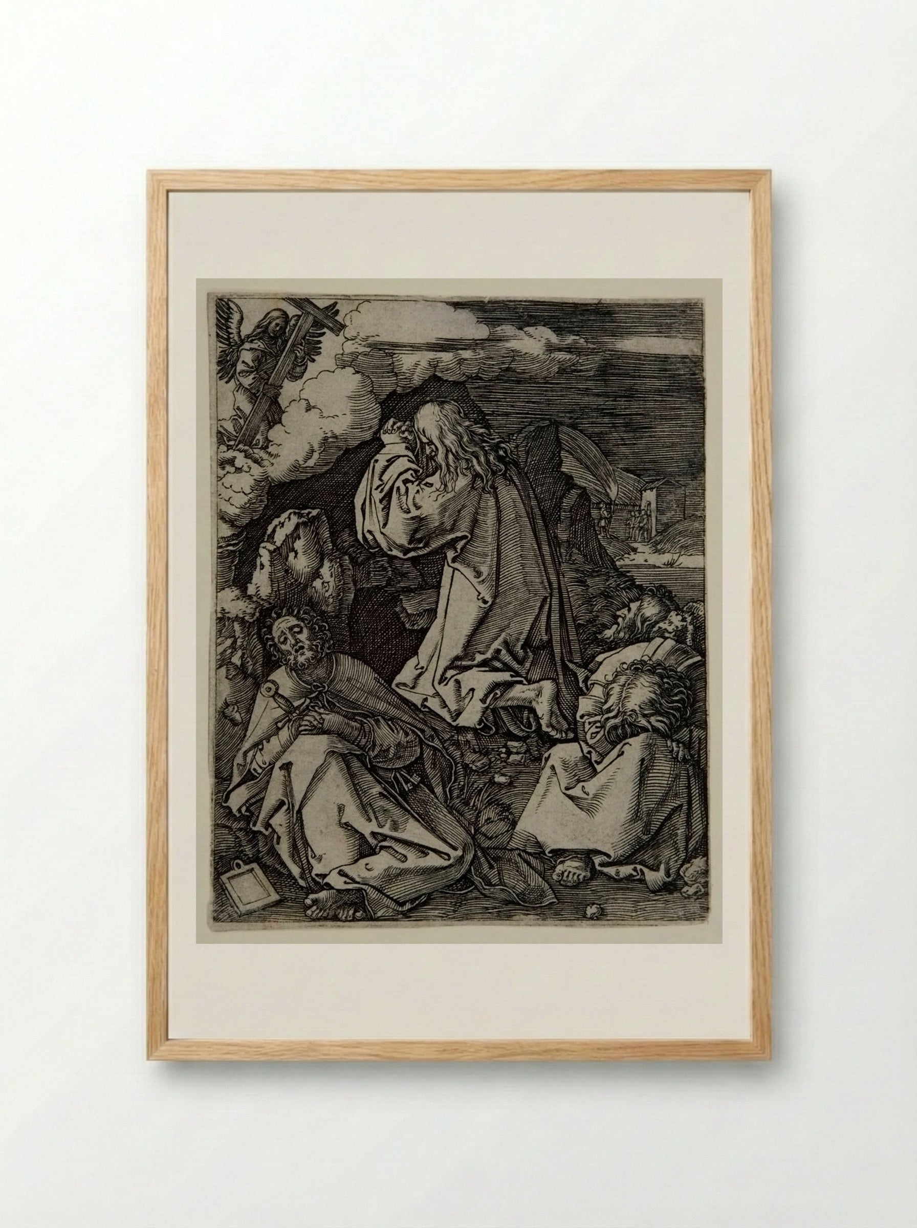 The Agony in the Garden - Marcantonio Raimondi - Framed Print Wood