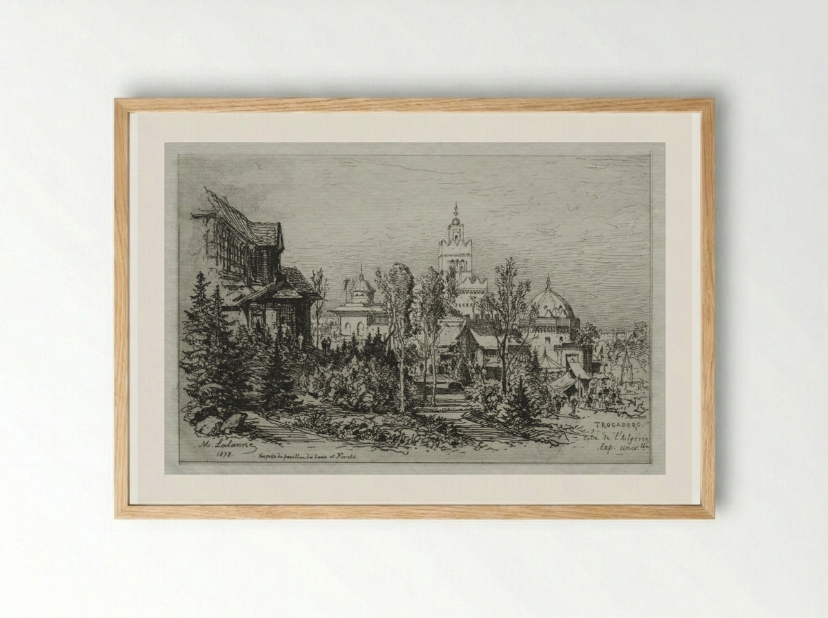 The Algerian Palace at the Trocadero - Maxime Lalanne - Framed Print Wood
