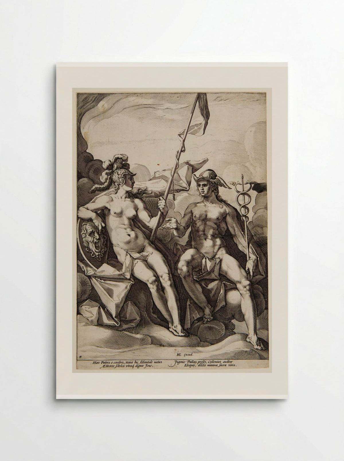 The Alliance of Athena and Mercury (Hermathena) - Jacob Matham - Poster