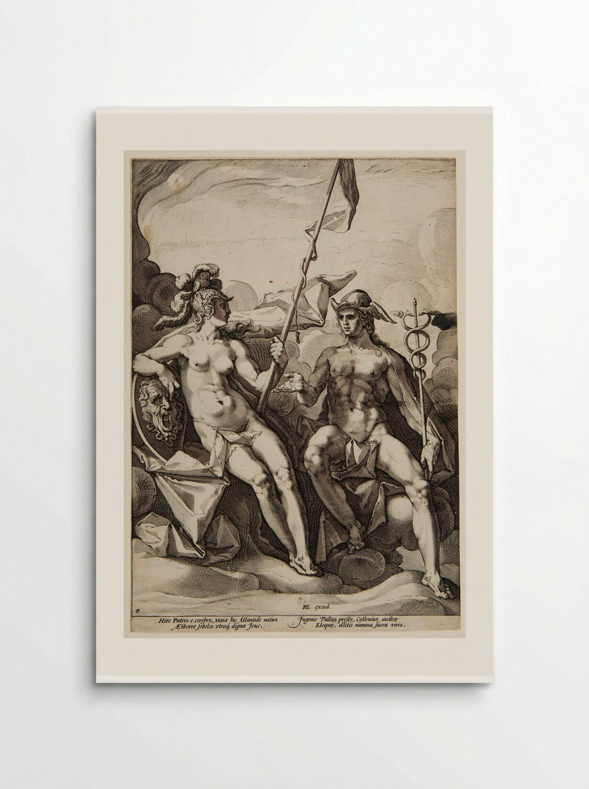 The Alliance of Athena and Mercury (Hermathena) - Jacob Matham - Poster