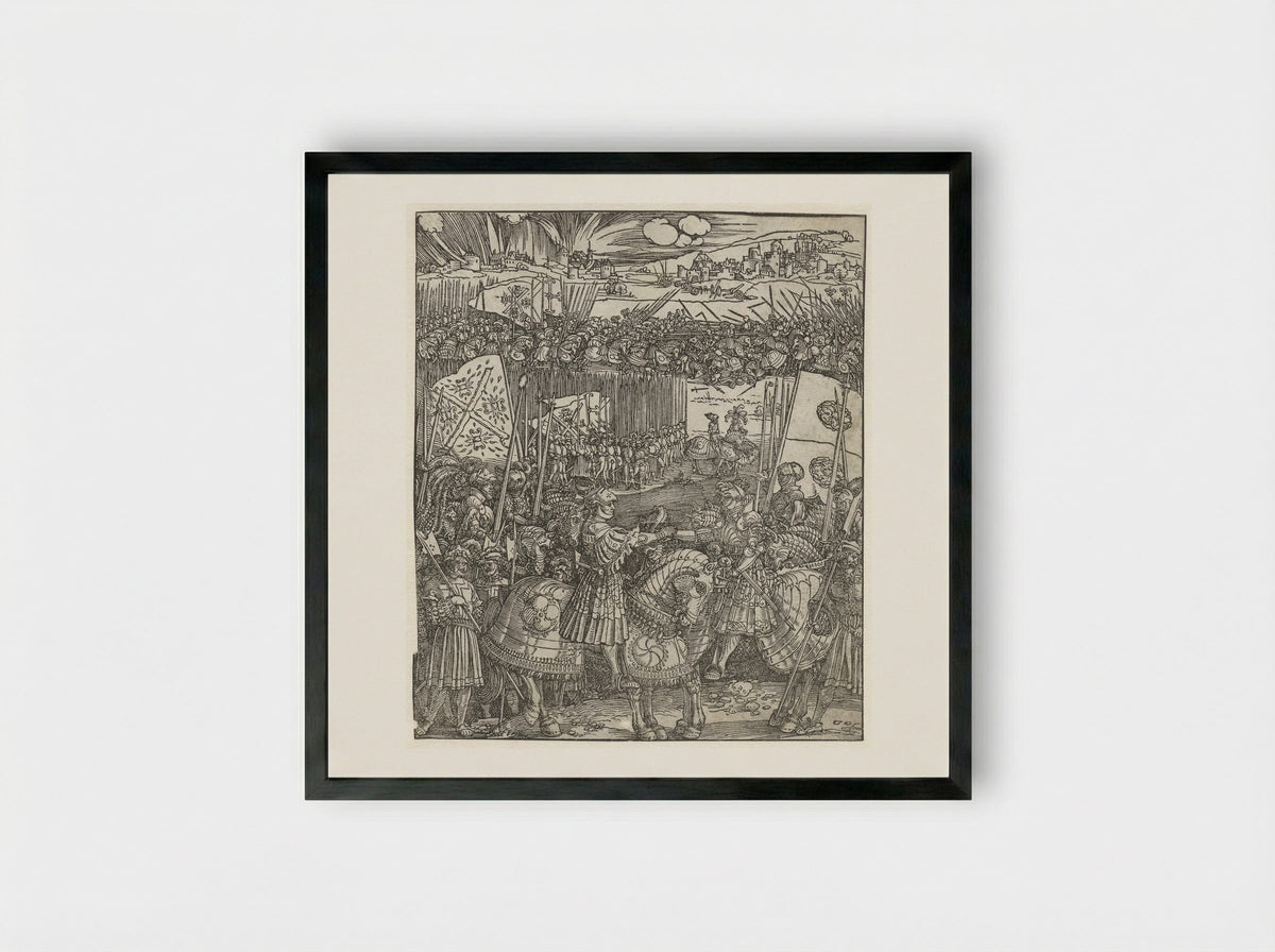 The Alliance of Emperor Maximilian I and Henry VII of England - Albrecht Dürer - Framed Print Black