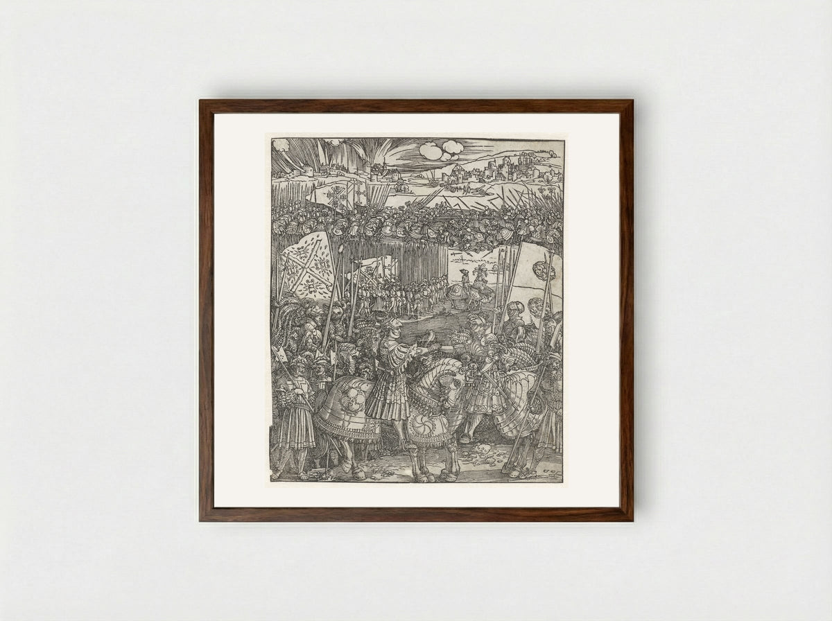 The Alliance of Emperor Maximilian I and Henry VII of England - Albrecht Dürer - Framed Print Dark Wood