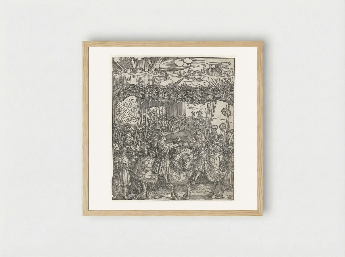 The Alliance of Emperor Maximilian I and Henry VII of England - Albrecht Dürer - Framed Print Wood